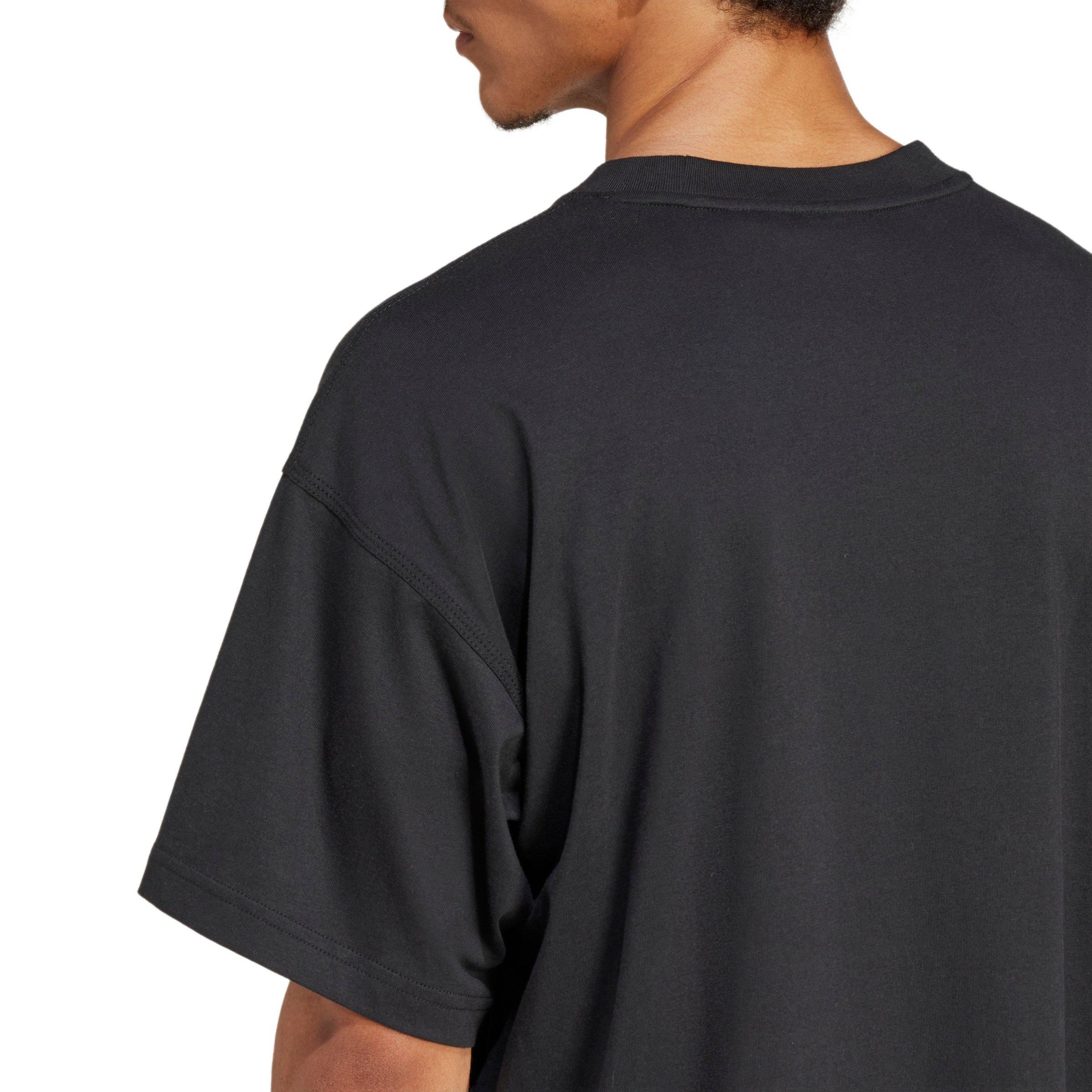 adidas Originals Men's Trefoil Essentials Oversized T-Shirt - Black - BLACK Thumbnail View 4