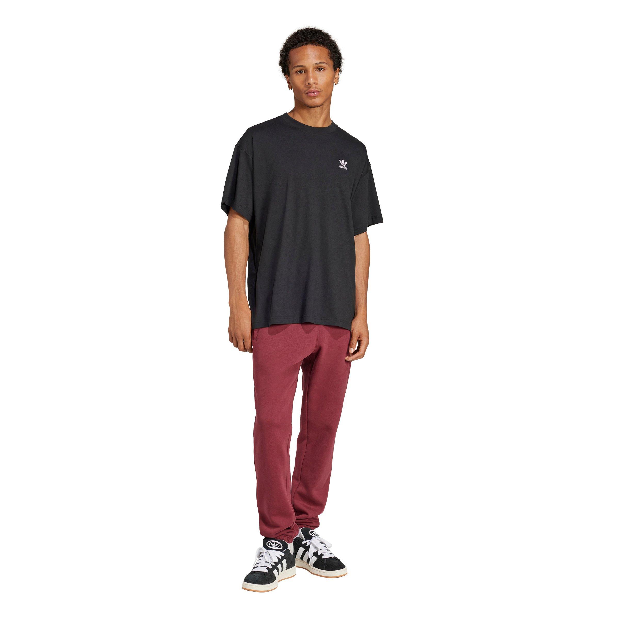 adidas Originals Men's Trefoil Essentials Oversized T-Shirt - Black - BLACK Thumbnail View 5
