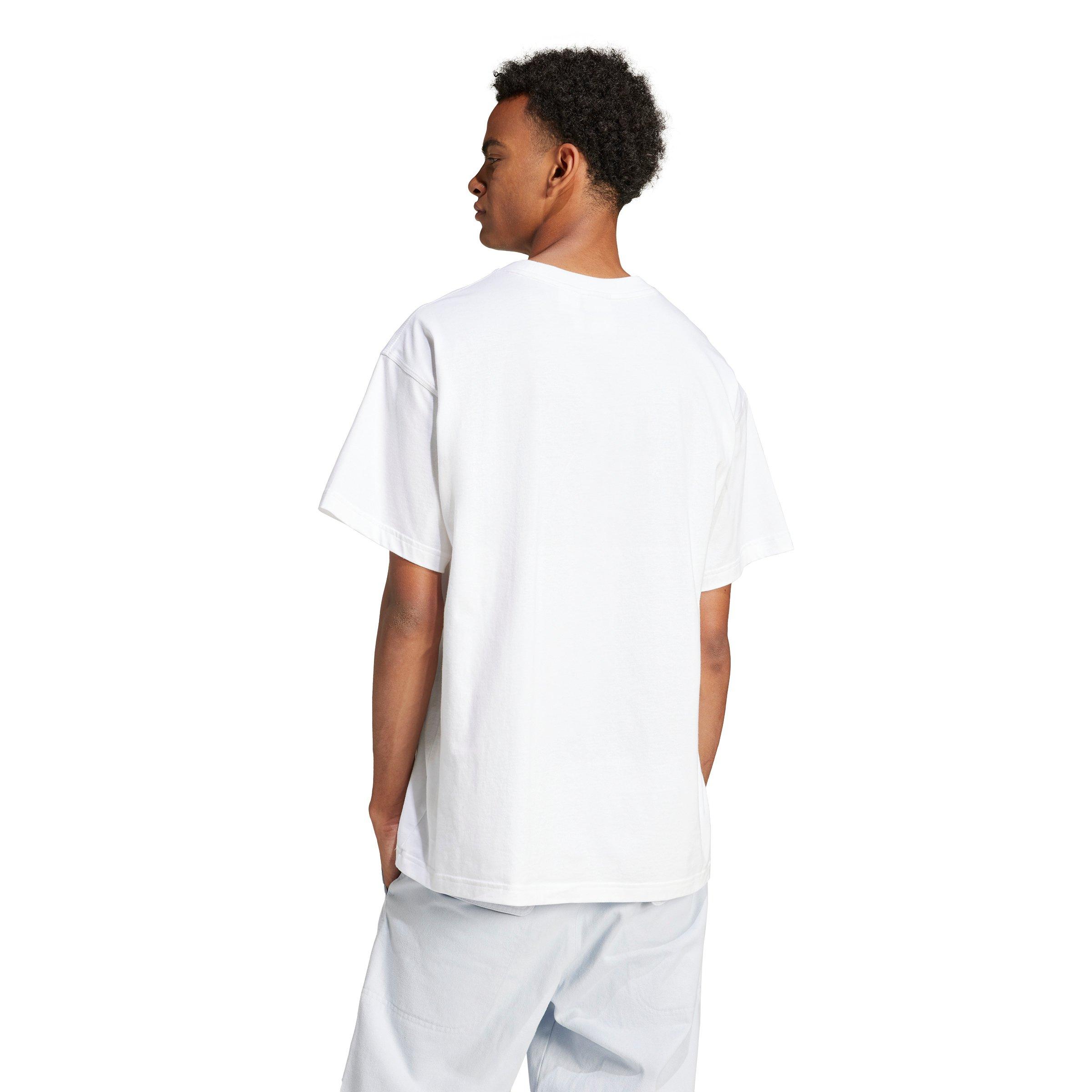 adidas Originals Men's Trefoil Essentials Oversized T-Shirt - White - WHITE Thumbnail View 2