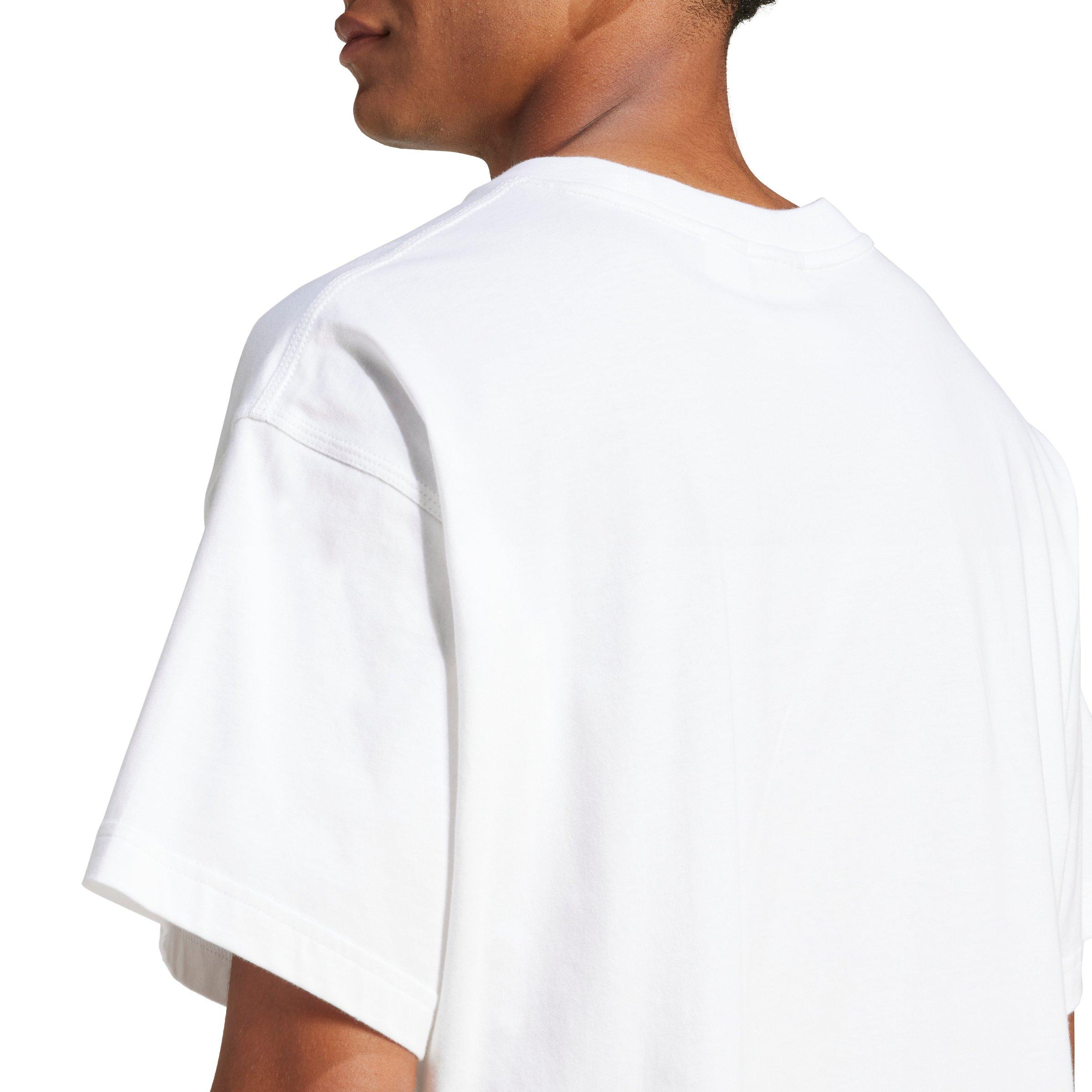 adidas Originals Men's Trefoil Essentials Oversized T-Shirt - White - WHITE Thumbnail View 4