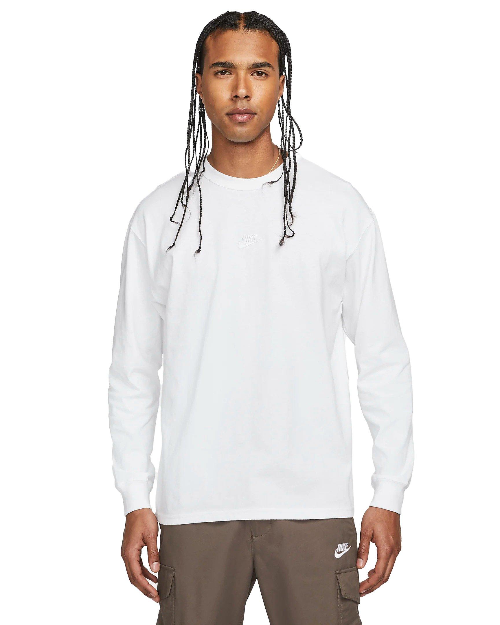 Nike Men's Sportswear Premium Essentials Long-Sleeve T-Shirt-White - WHITE Thumbnail View 1