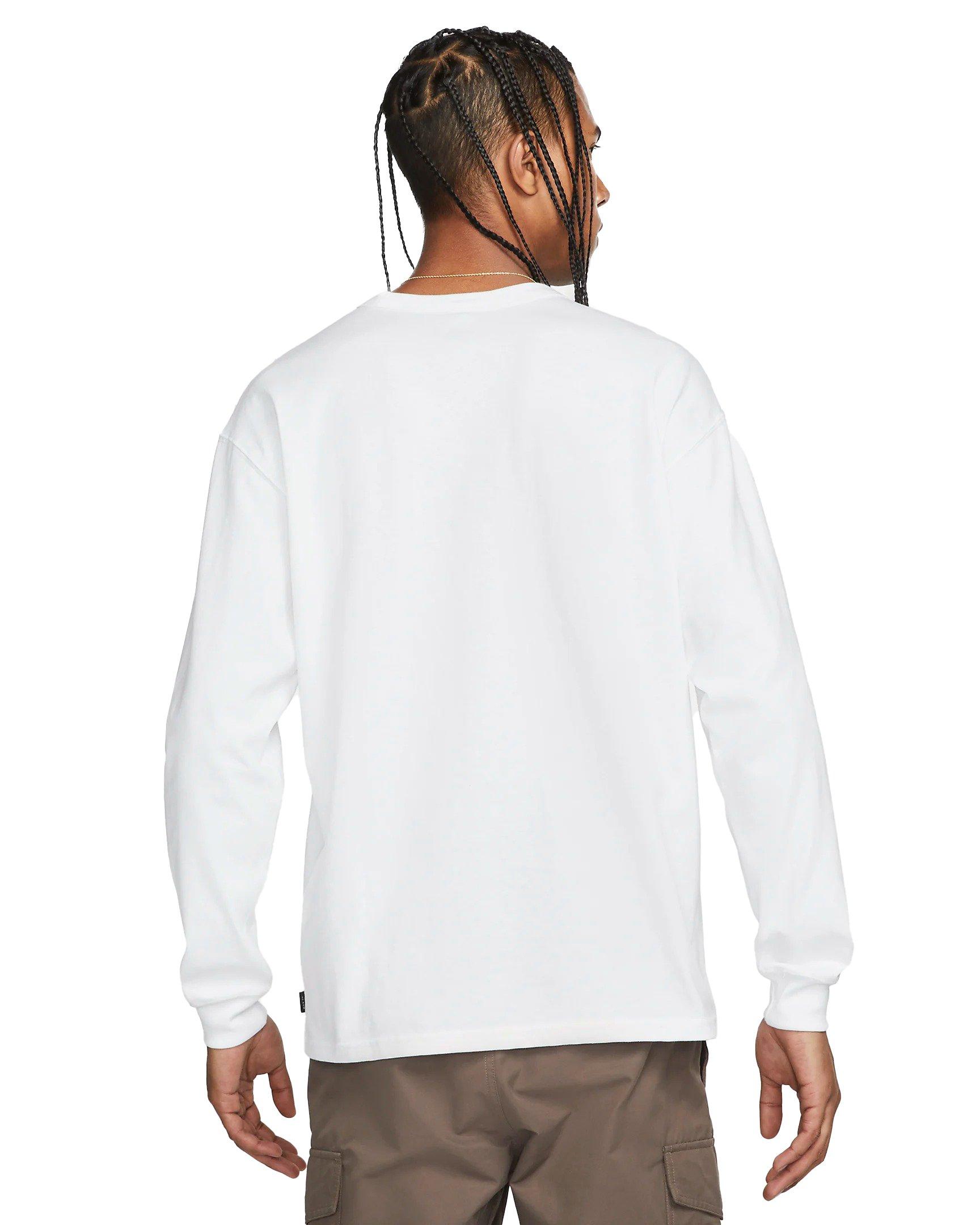 Nike Men's Sportswear Premium Essentials Long-Sleeve T-Shirt-White - WHITE Thumbnail View 2