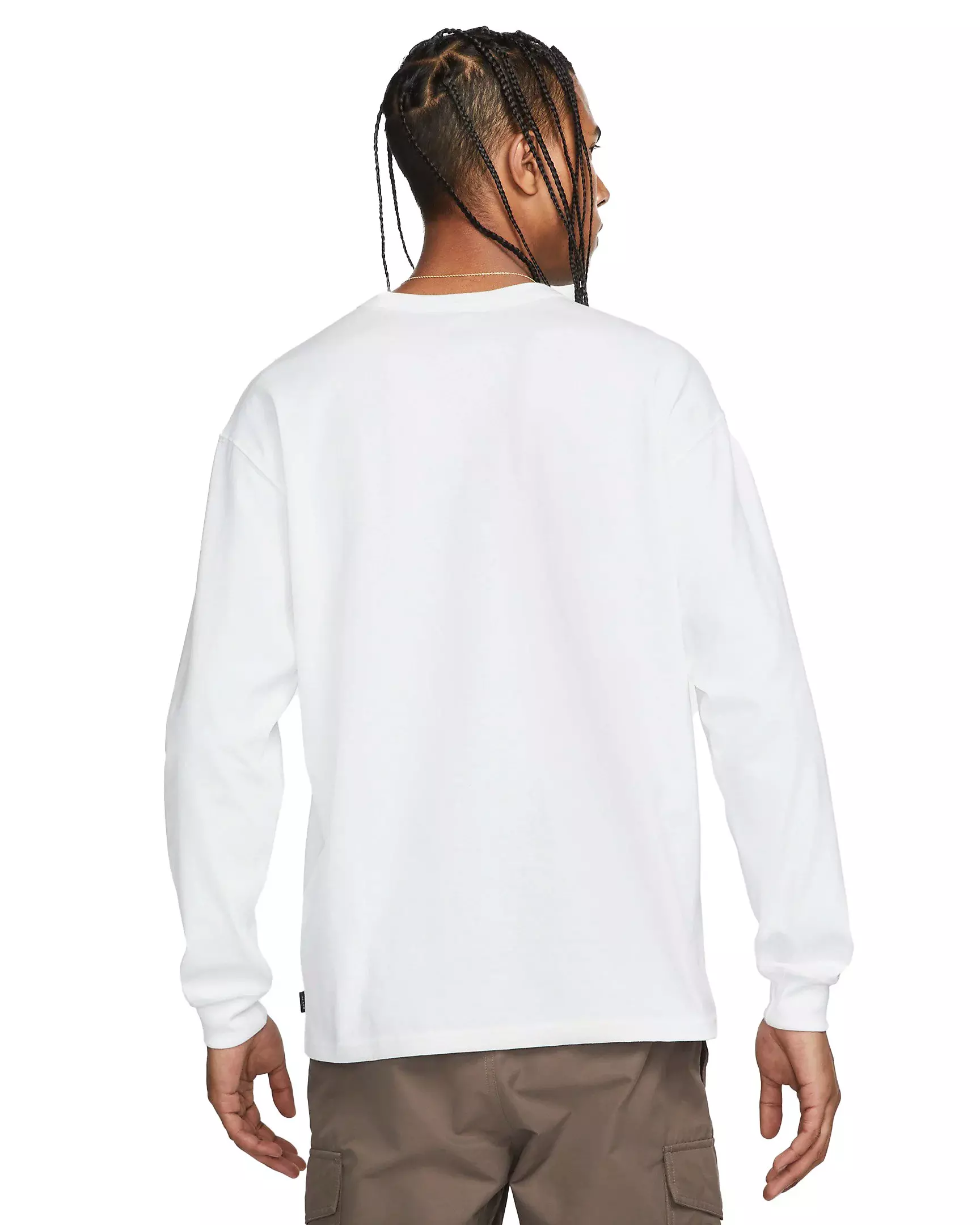 Nike Men's Sportswear Premium Essentials Long-Sleeve T-Shirt-White - WHITE