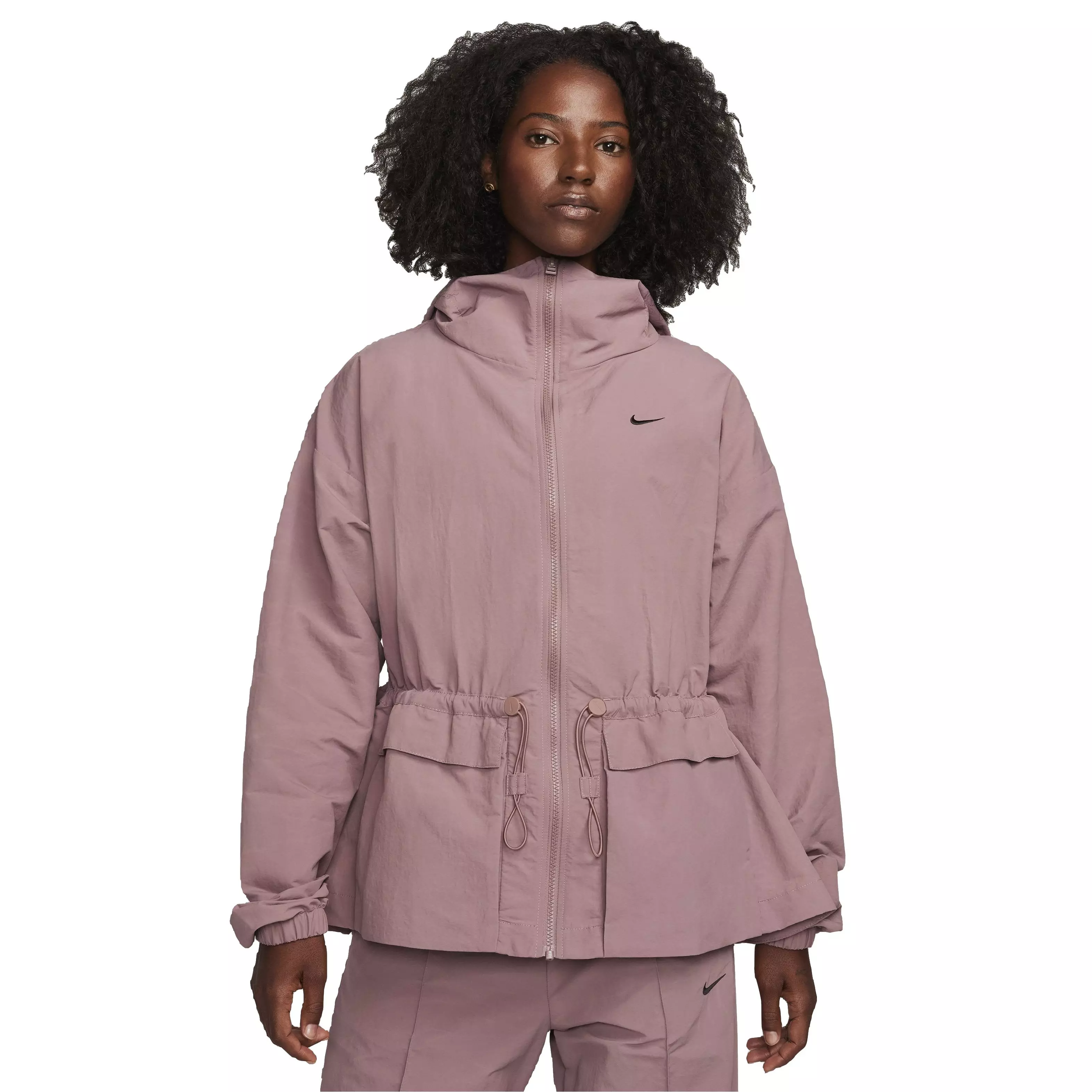 Nike Women's Sportswear Everything Wovens Hooded Oversized Jacket - BROWN