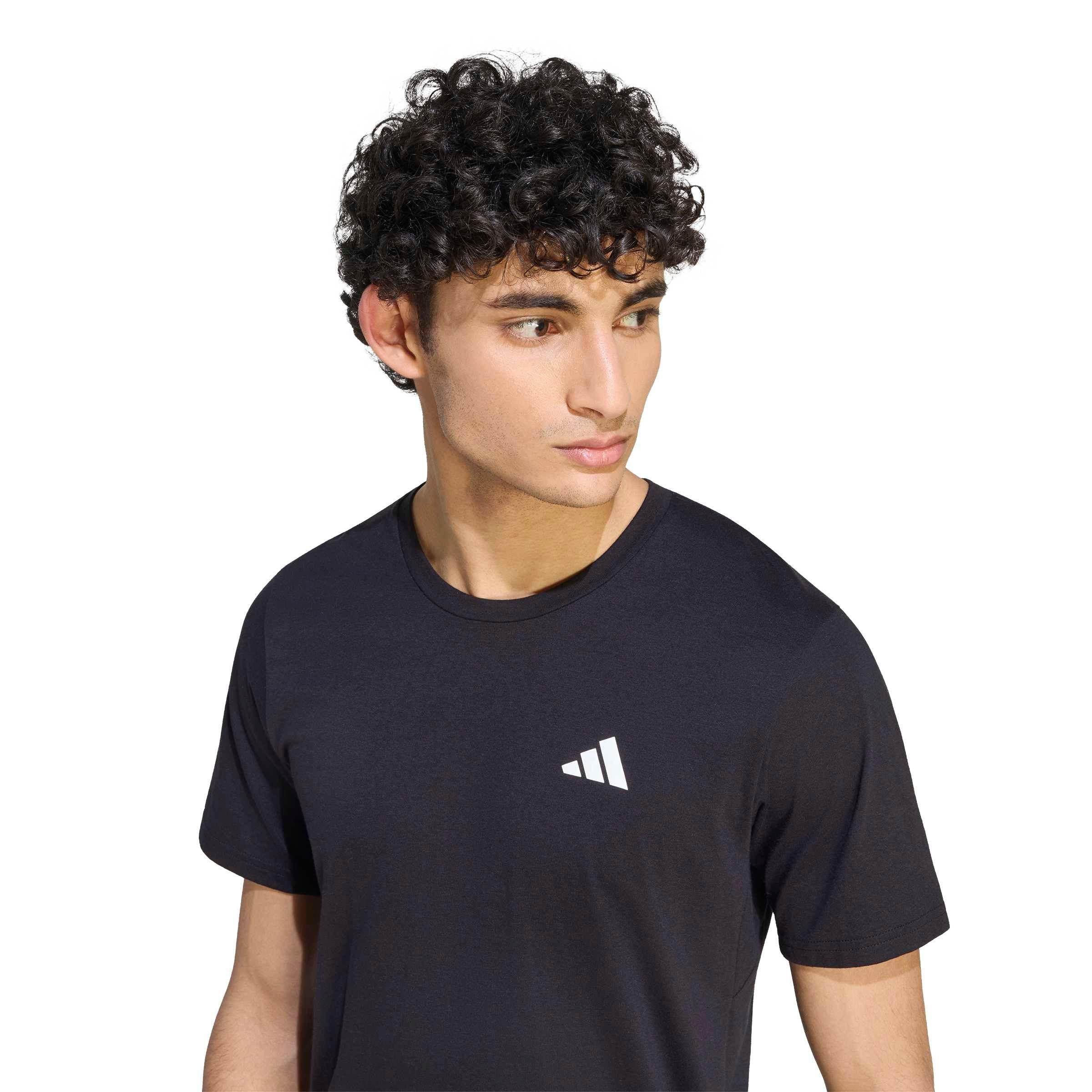 adidas Men's Train Essentials Feelready Training T-Shirt - Black/White - BLACK/WHITE Thumbnail View 3