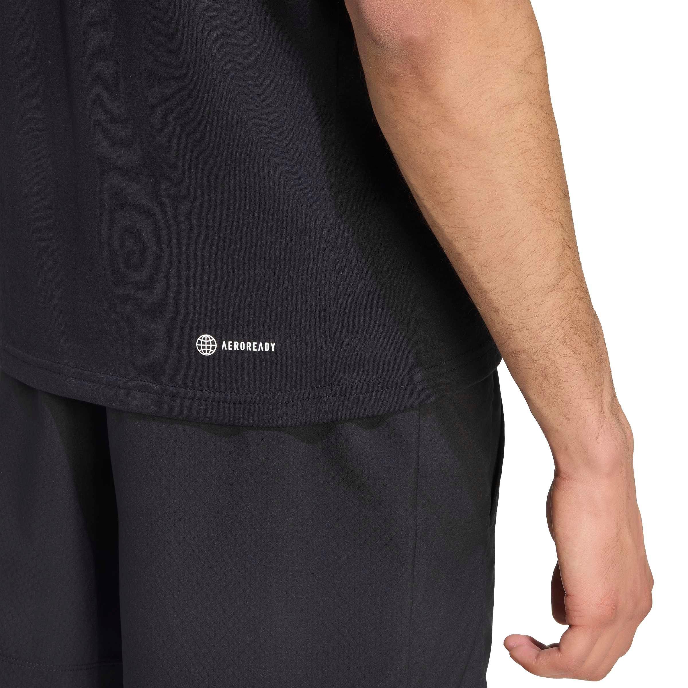 adidas Men's Train Essentials Feelready Training T-Shirt - Black/White - BLACK/WHITE Thumbnail View 4