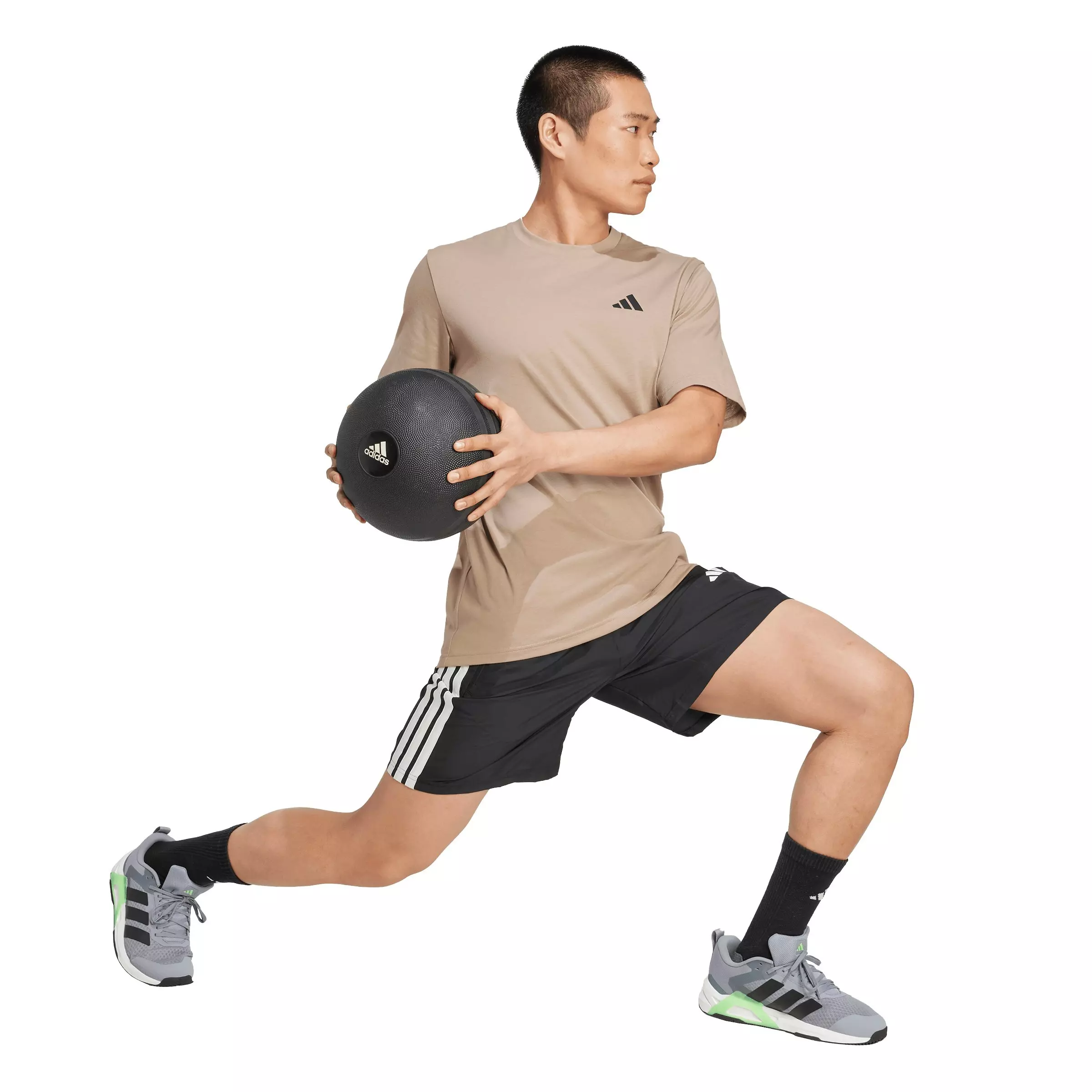 adidas Men's Train Essentials Feelready Training T-Shirt - Brown/Black - BROWN/BLACK