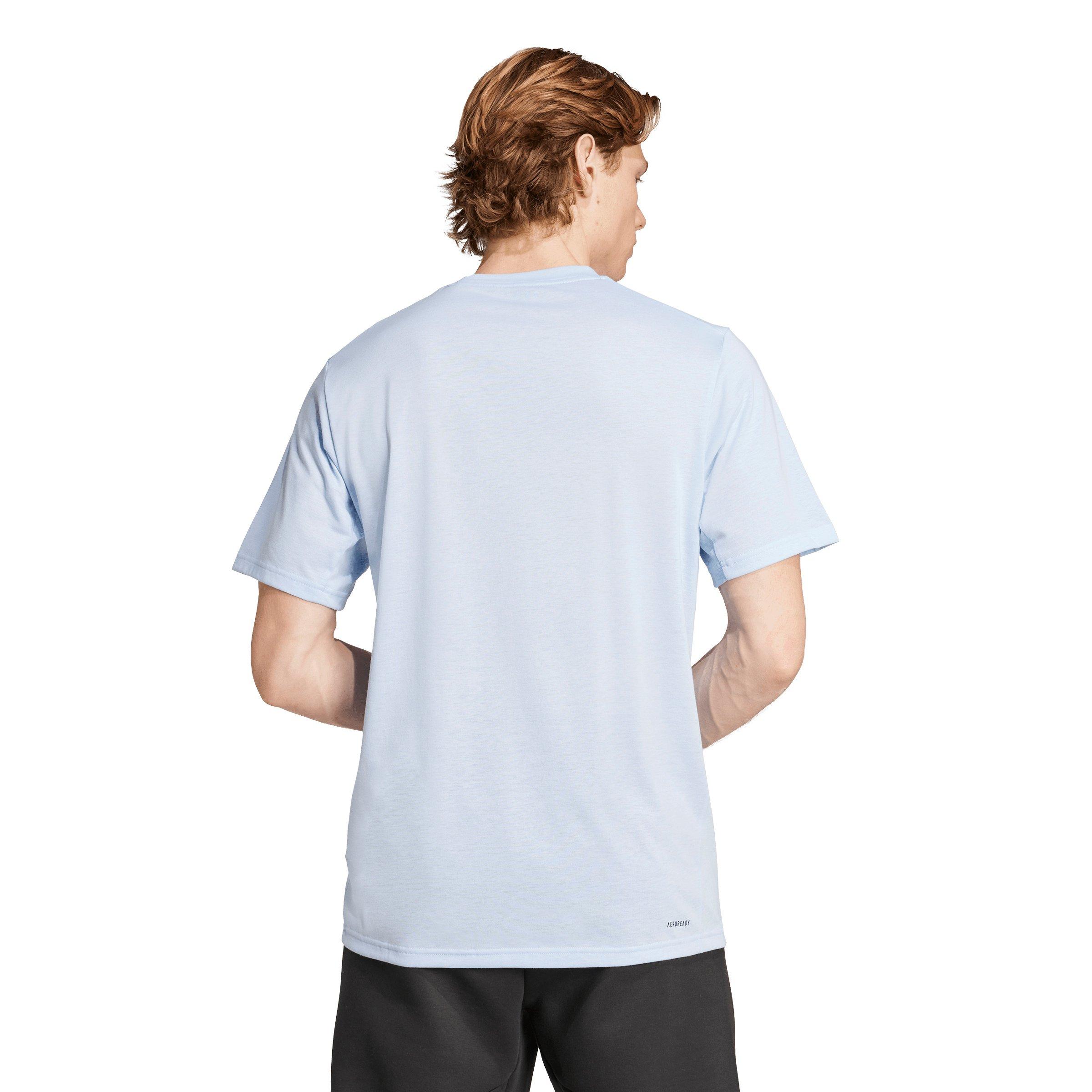 adidas Men's Train Essentials Feelready Training T-Shirt - Blue/Black - BLUE/BLACK Thumbnail View 2