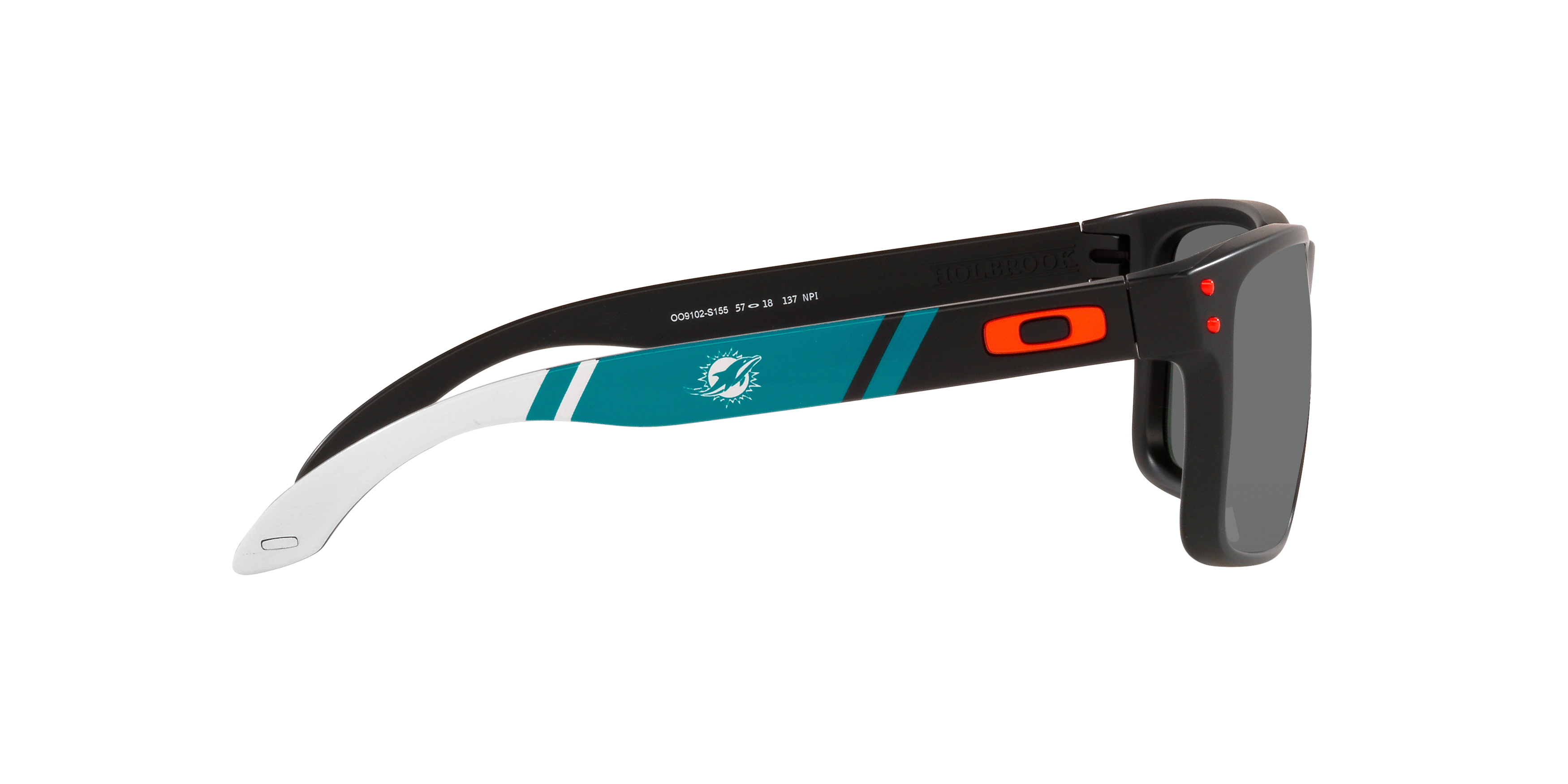 Oakley Miami Dolphins Holbrook Sunglasses - MATTE BLACK Thumbnail View 5