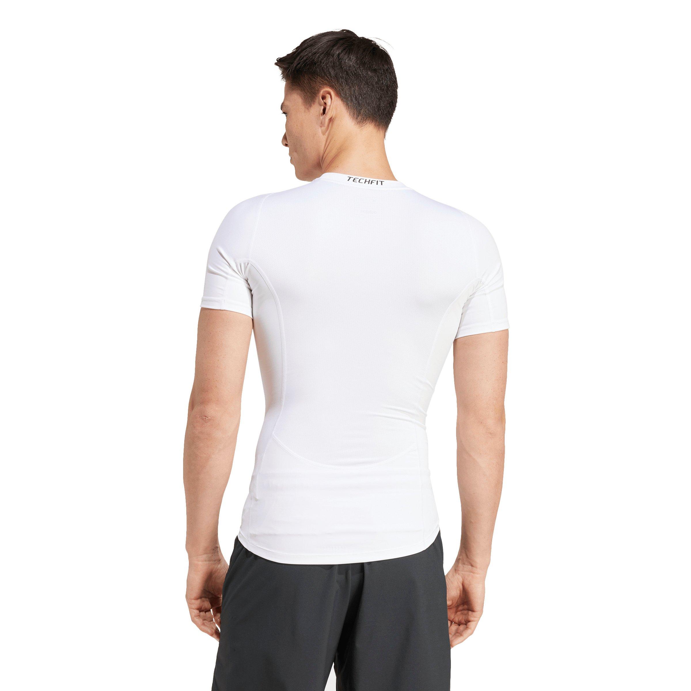 adidas Men's TECHFIT Compression Training T-Shirt - White - WHITE Thumbnail View 2