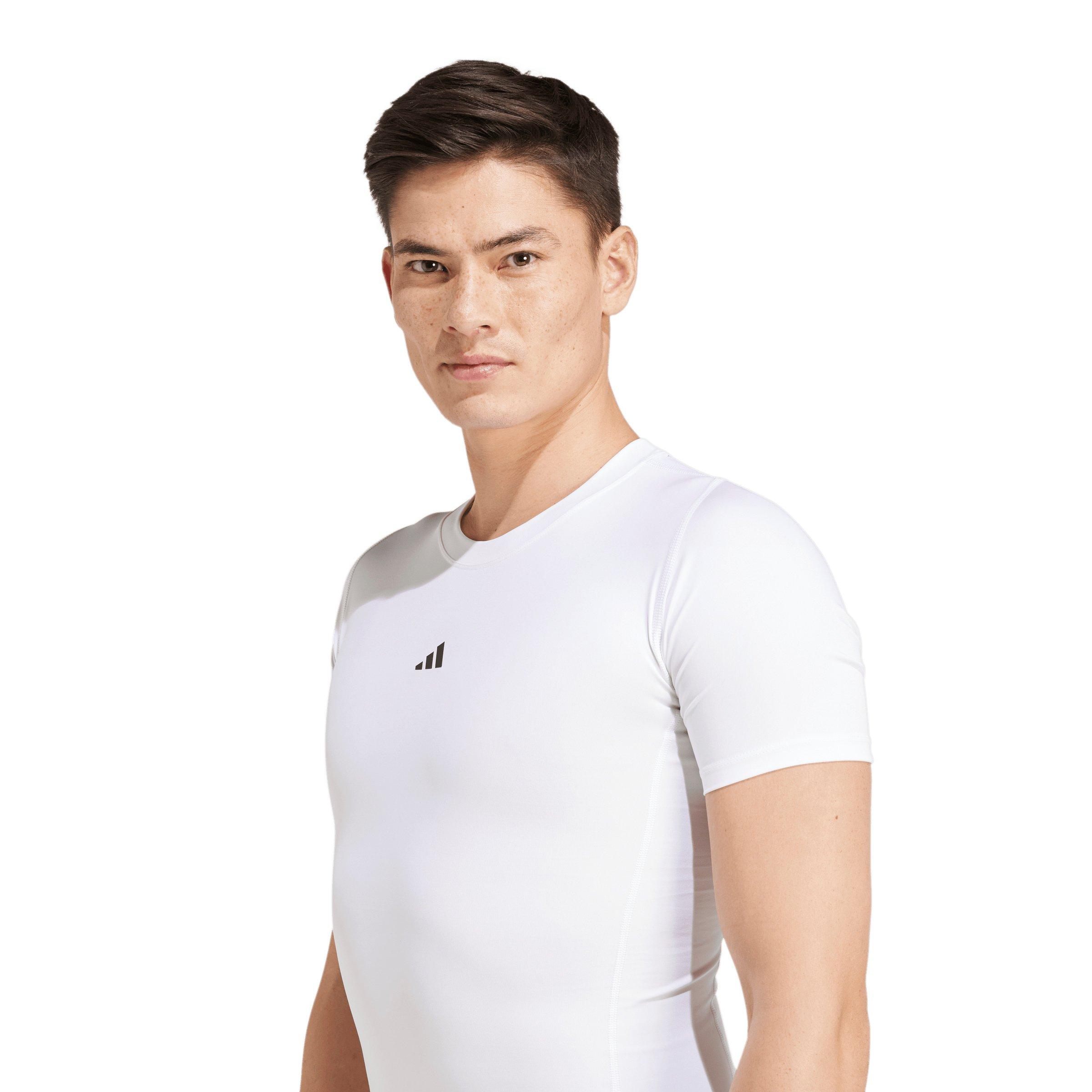 adidas Men's TECHFIT Compression Training T-Shirt - White - WHITE Thumbnail View 3