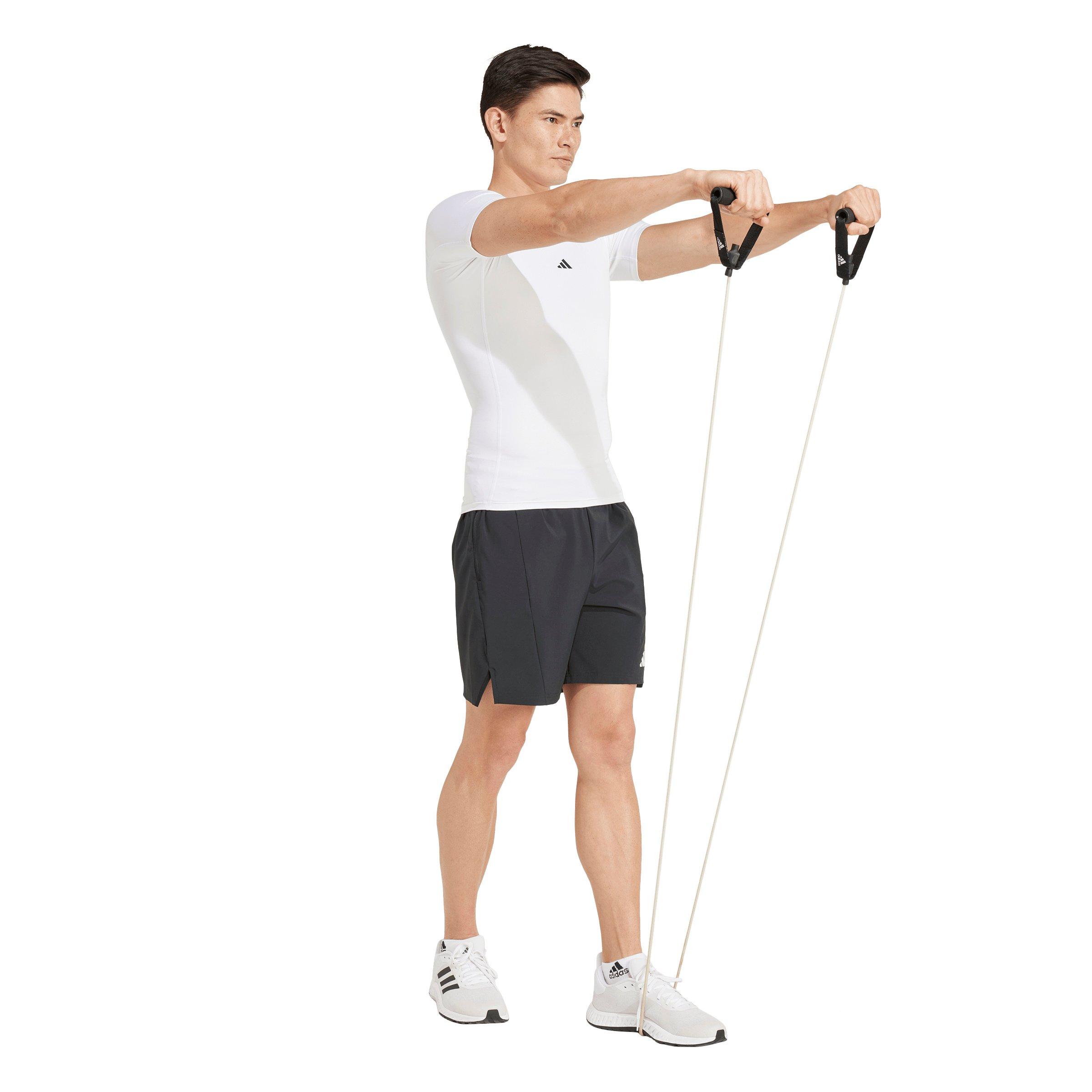 adidas Men's TECHFIT Compression Training T-Shirt - White - WHITE Thumbnail View 5