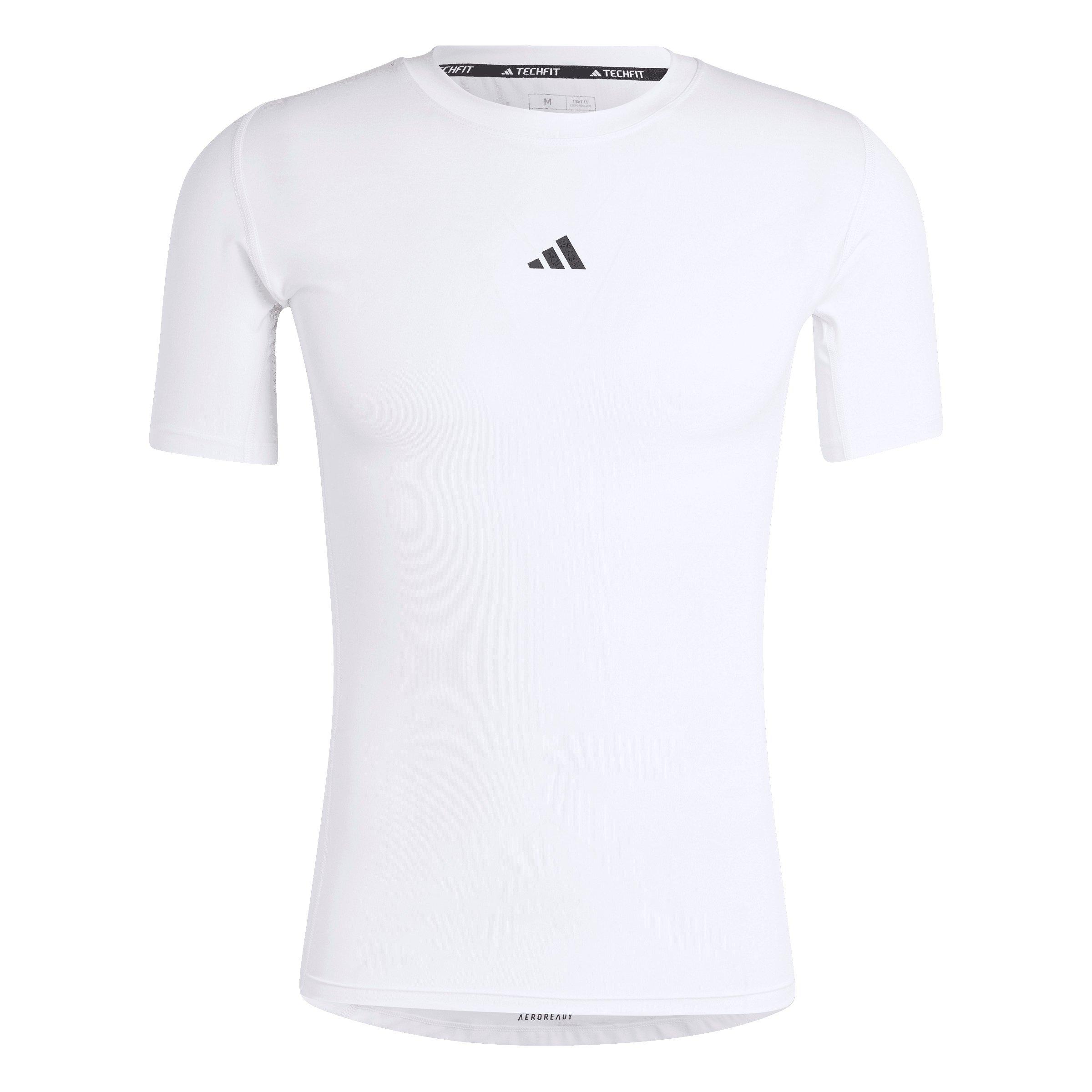 adidas Men's TECHFIT Compression Training T-Shirt - White - WHITE Thumbnail View 6