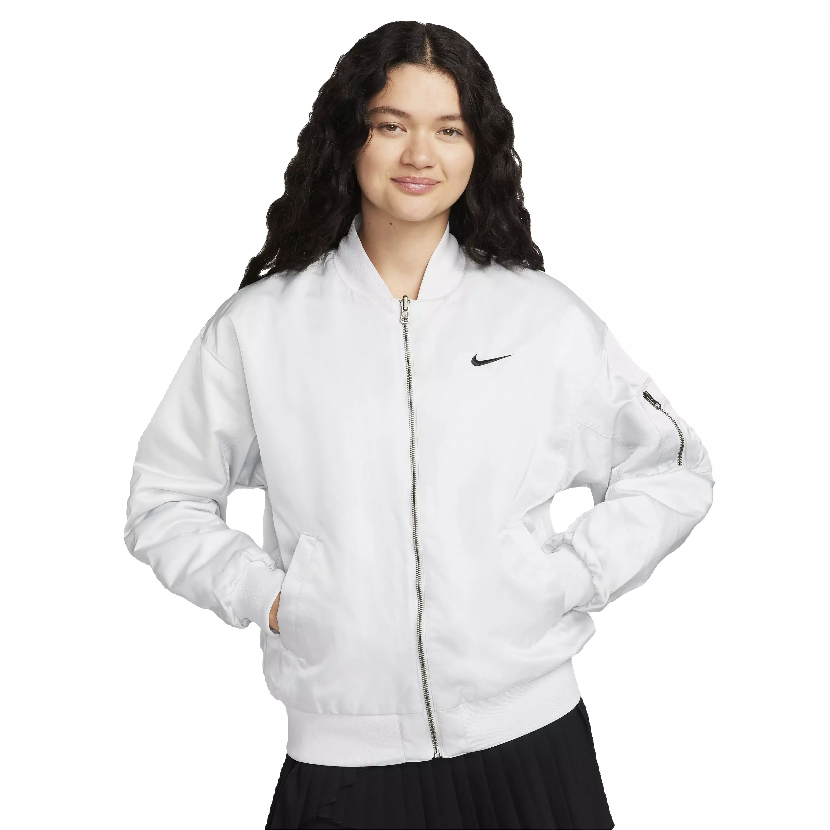 Nike Women's Sportswear Reversible Varsity Bomber Jacket - WHITE