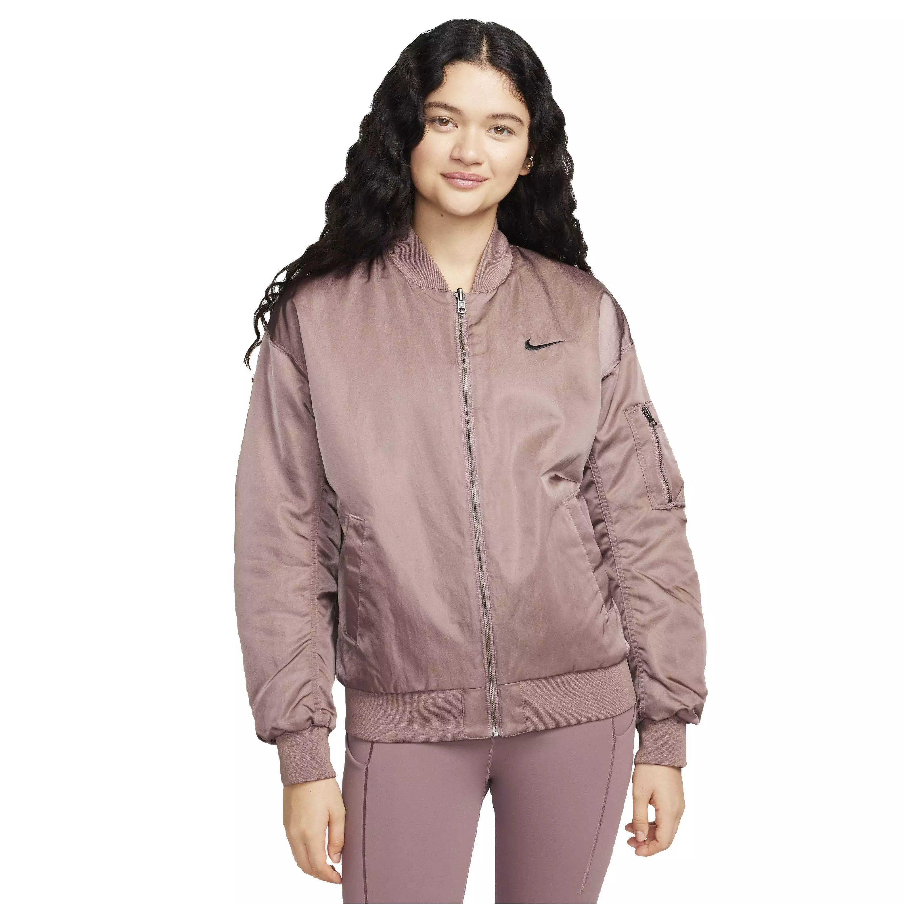 Nike Women's Sportswear Reversible Varsity Bomber Jacket - MAUVE