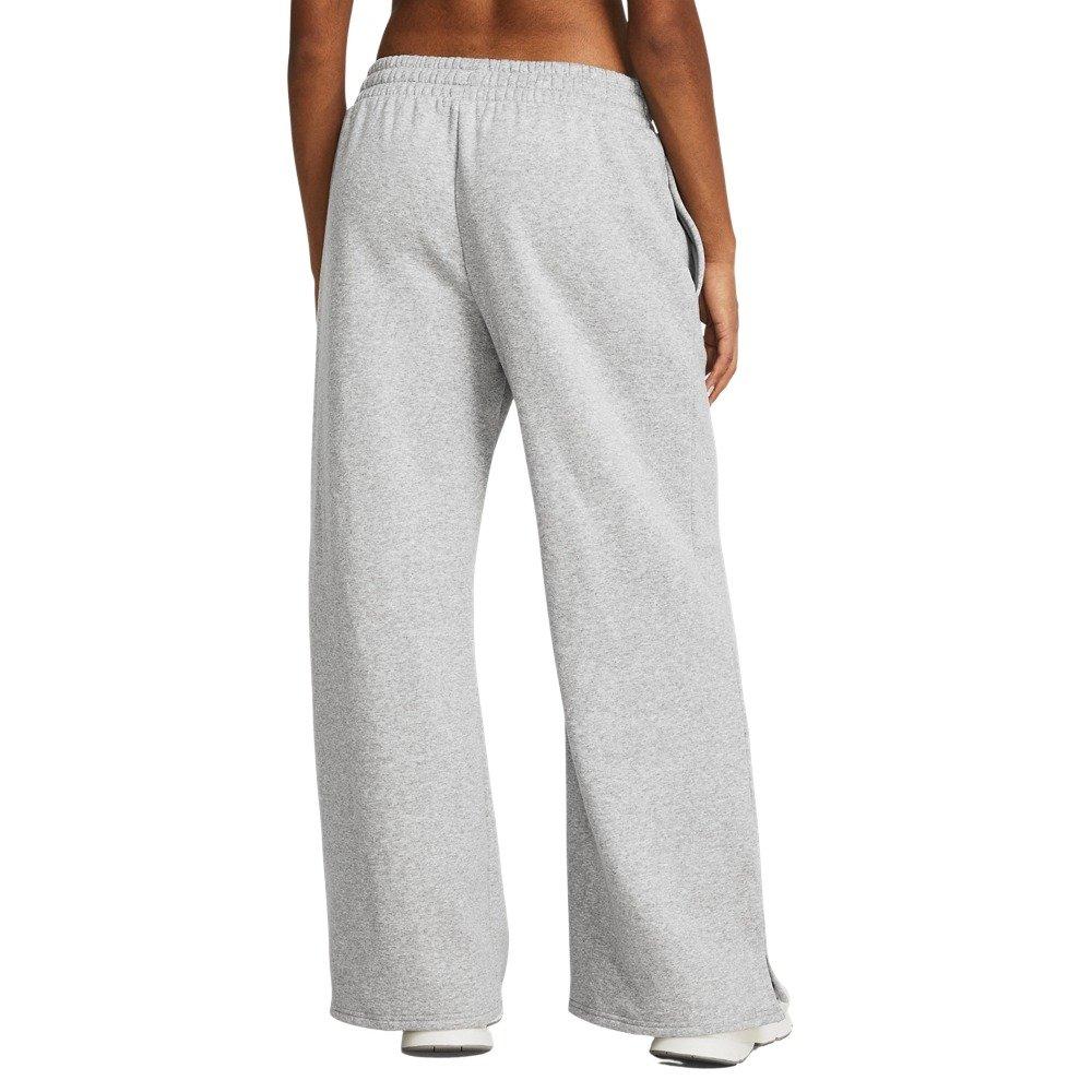 Under Armour Women's UA Icon Fleece Wide Leg Pants - Grey/White - GREY/WHITE Thumbnail View 2