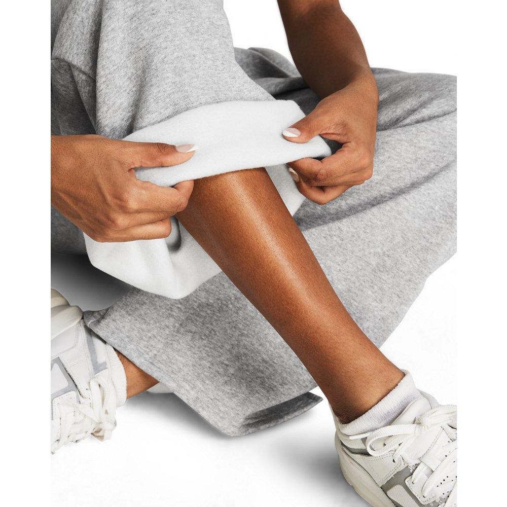 Under Armour Women's UA Icon Fleece Wide Leg Pants - Grey/White - GREY/WHITE Thumbnail View 3