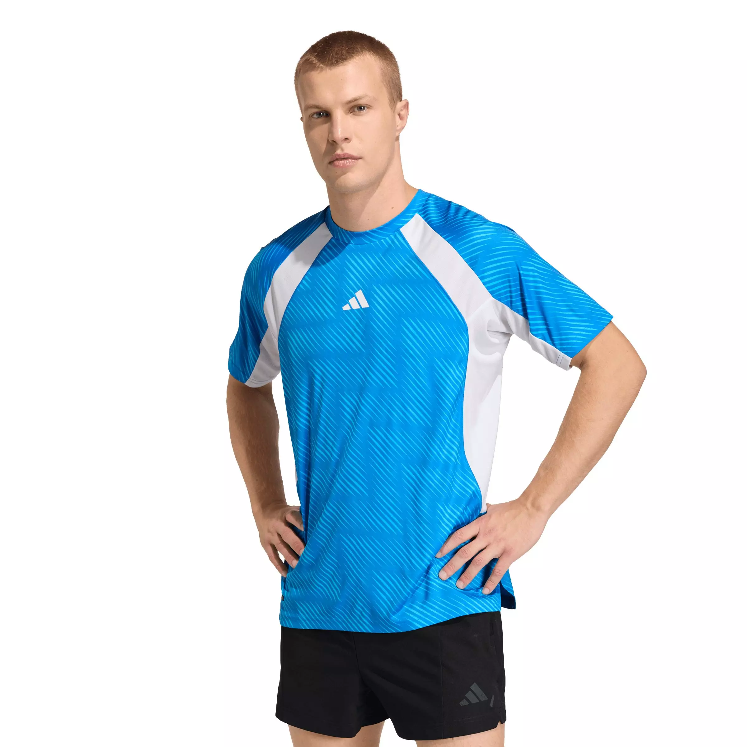 adidas Men's Tech Apparel T-Shirt WC26 - Blue/White - BLUE/WHITE