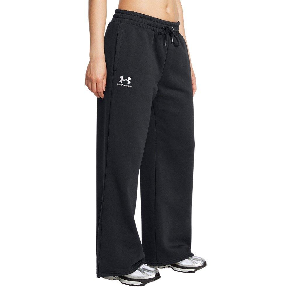 Under Armour Women's UA Icon Fleece Wide Leg Pants - Black/White - BLACK/WHITE Thumbnail View 1