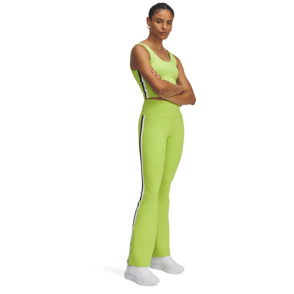 Under Armour Women's UA Motion Sport Tape Flare Pants - Green/White - GREEN/WHITE Thumbnail View 3