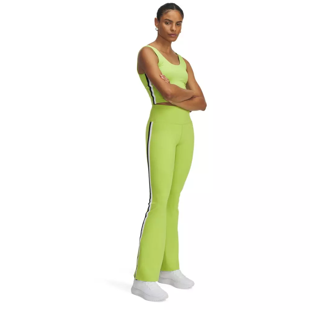 Under Armour Women's UA Motion Sport Tape Flare Pants - Green/White - GREEN/WHITE