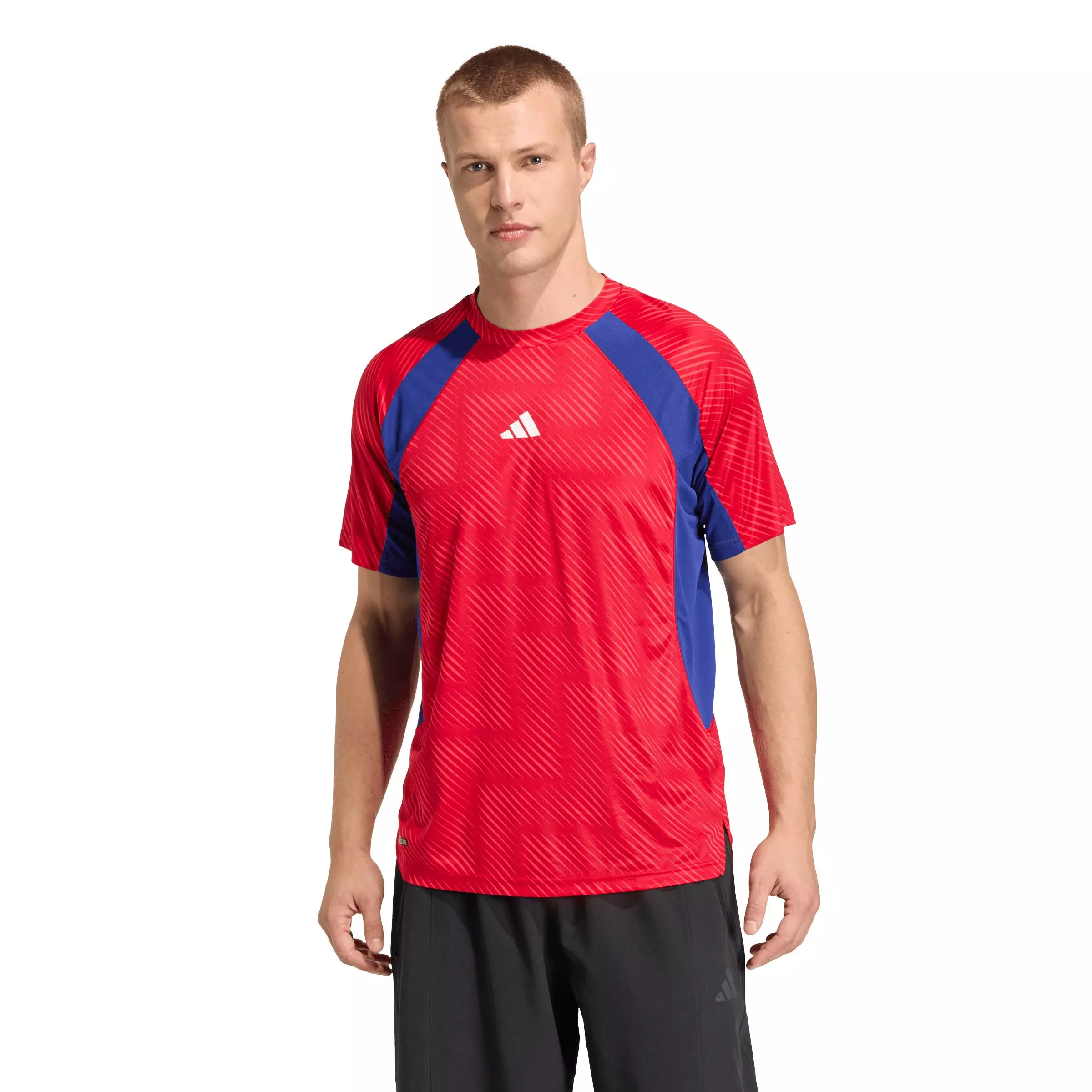 adidas Men's Tech Apparel T-Shirt WC26 - Red/Blue - RED/BLUE