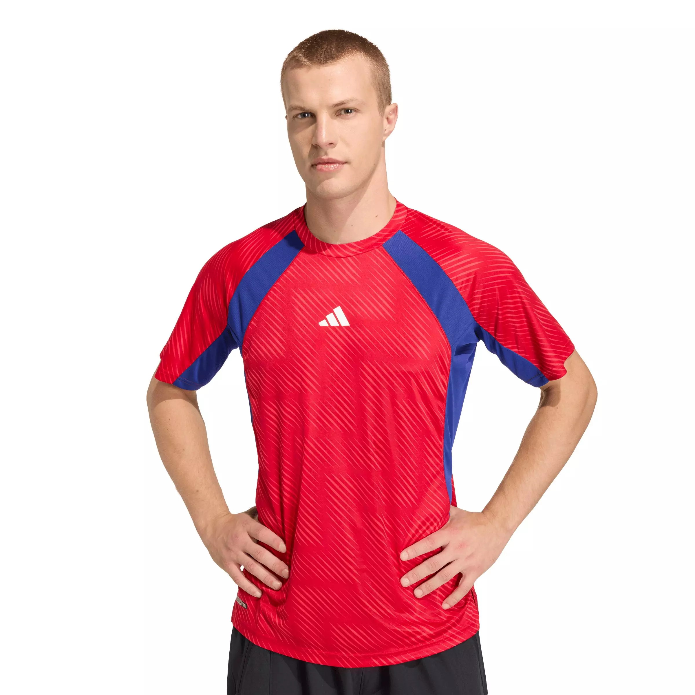 adidas Men's Tech Apparel T-Shirt WC26 - Red/Blue - RED/BLUE