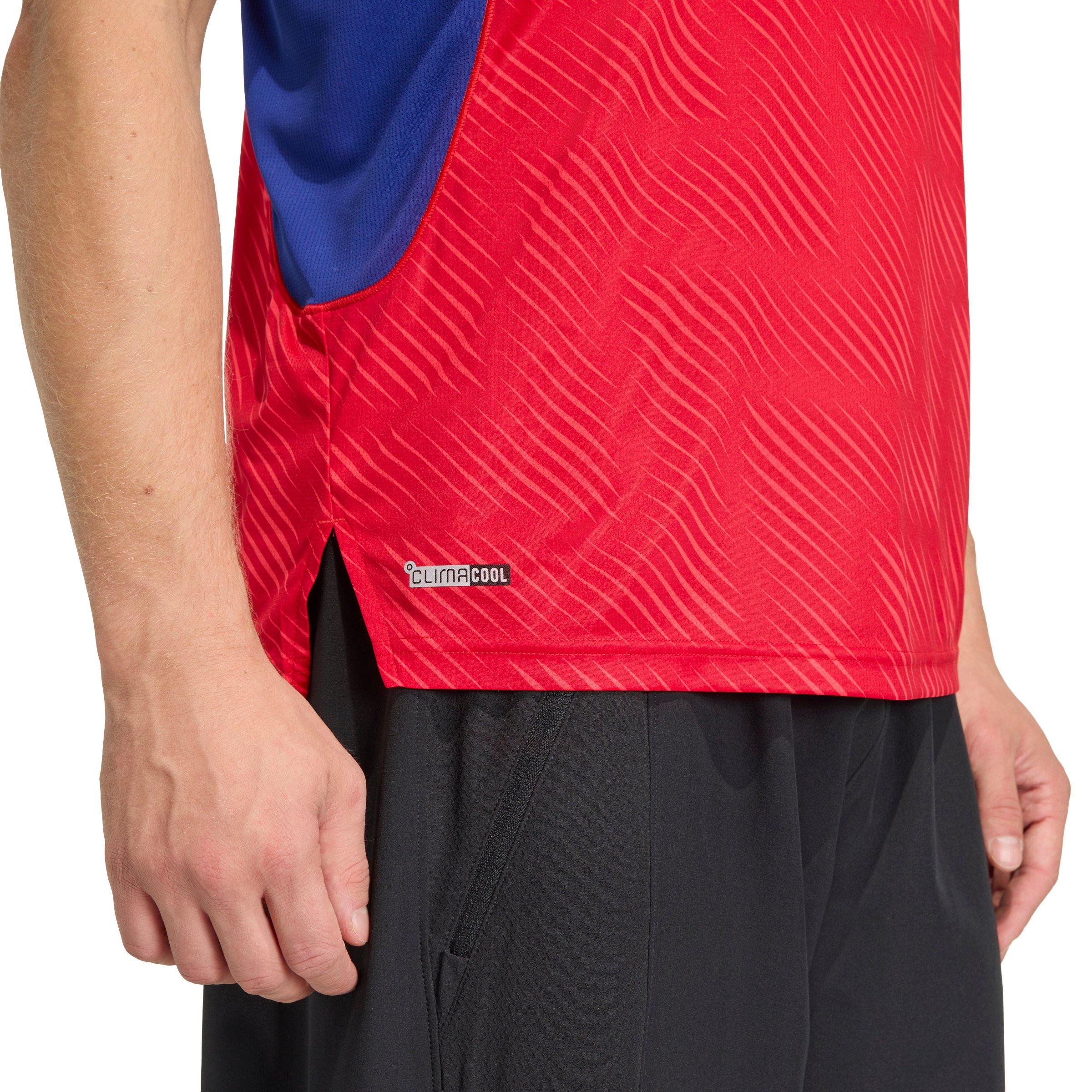 adidas Men's Tech Apparel T-Shirt WC26 - Red/Blue - RED/BLUE Thumbnail View 4