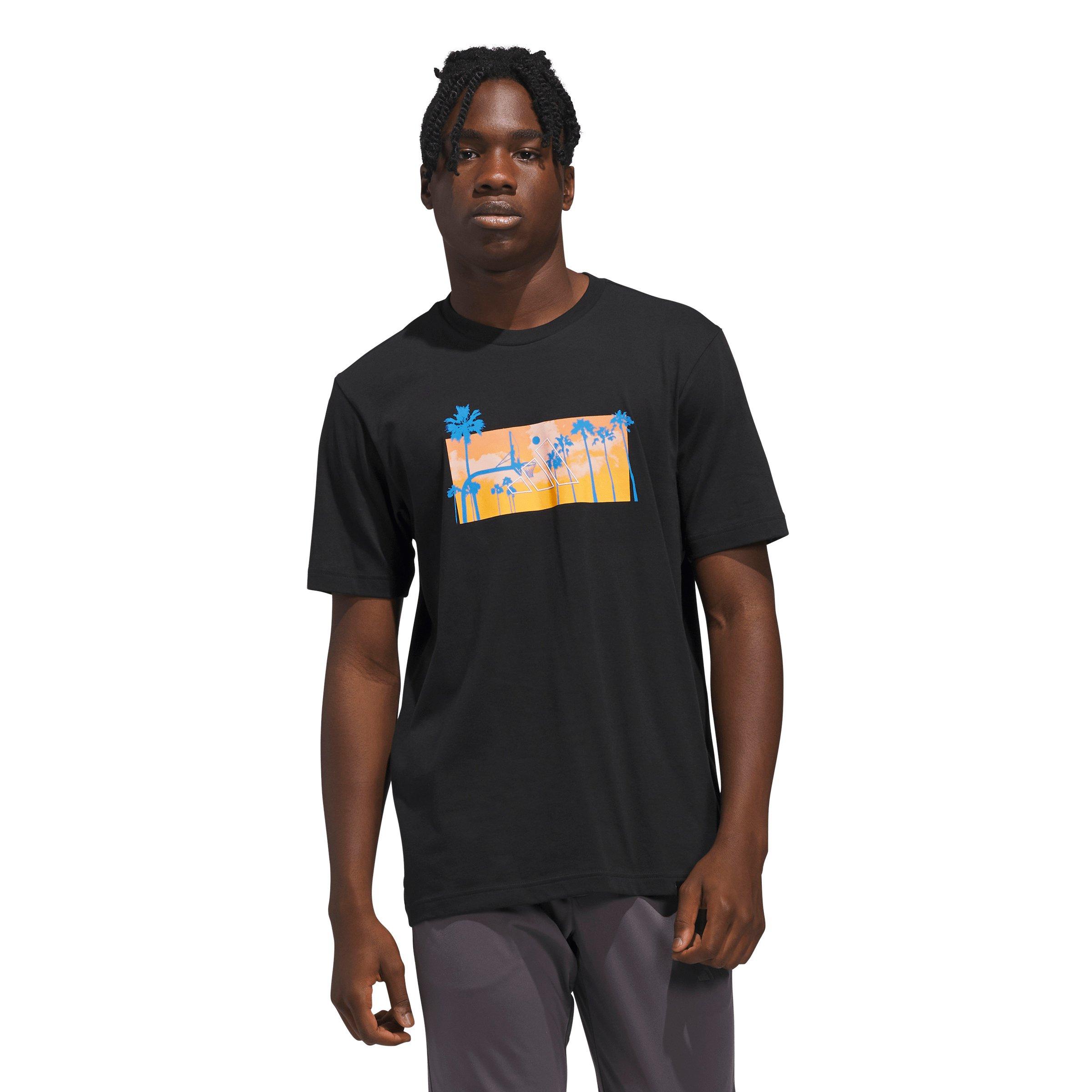 adidas Men's Summer Sunset Graphic T-Shirt - Black - BLACK Thumbnail View 1