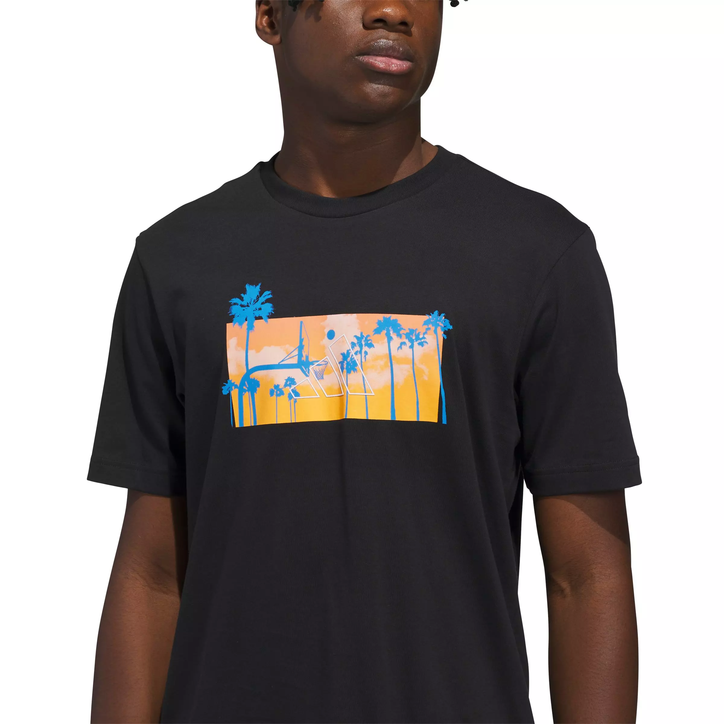adidas Men's Summer Sunset Graphic T-Shirt - Black - BLACK