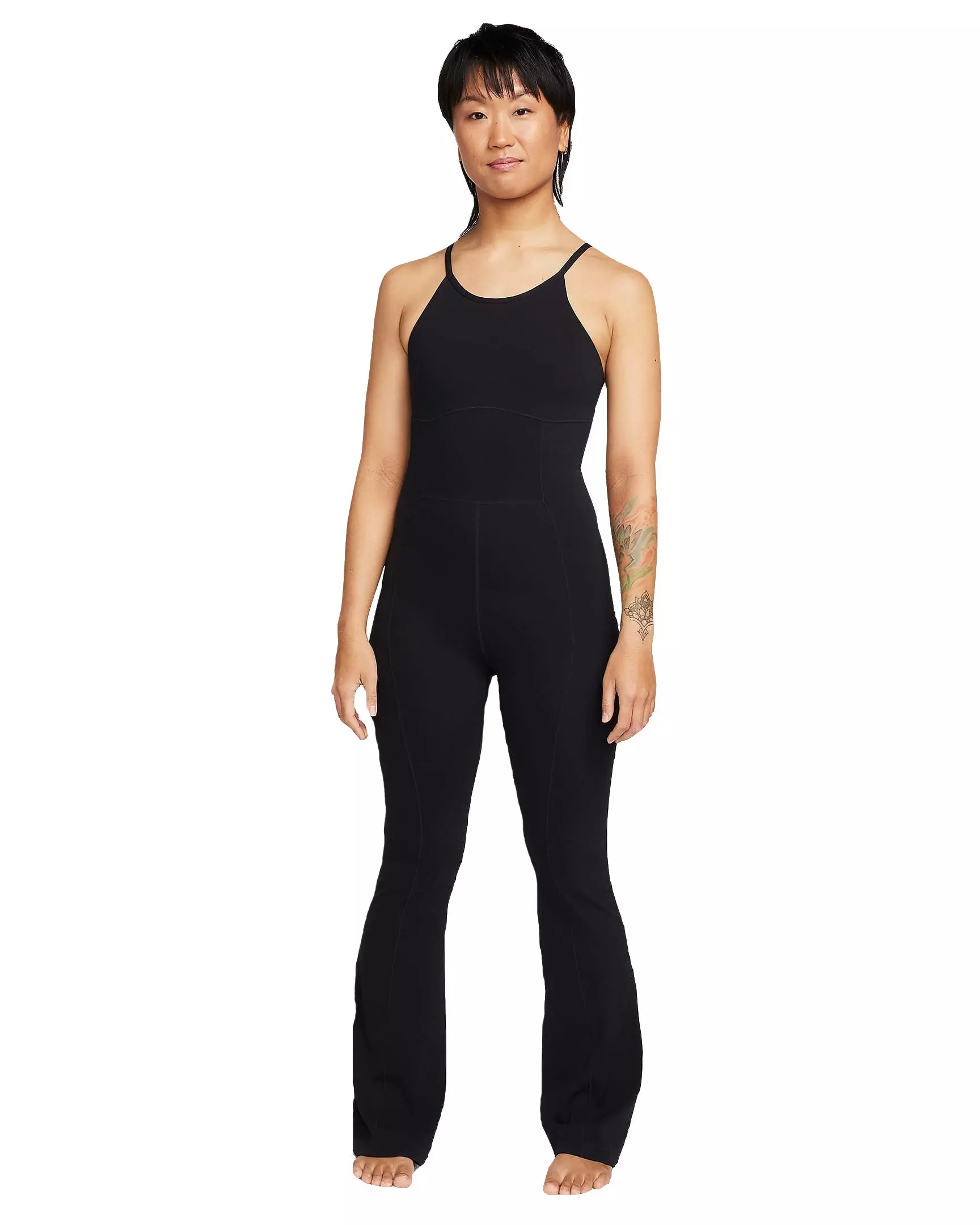 Nike Women's Zenvy Dri-FIT Full-Length Flared Bodysuit - Black - BLACK
