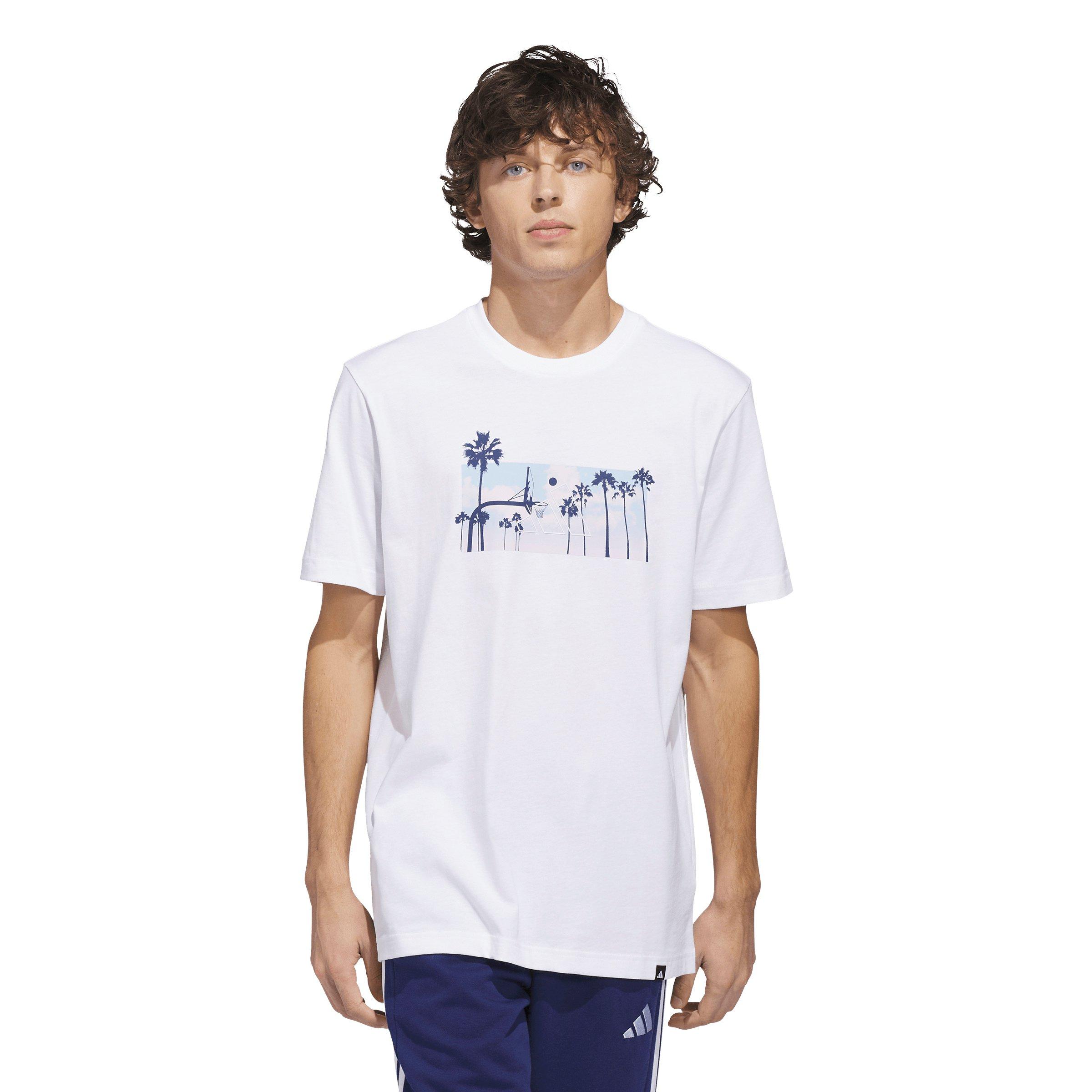 adidas Men's Summer Sunset Graphic T-Shirt - White - WHITE Thumbnail View 1