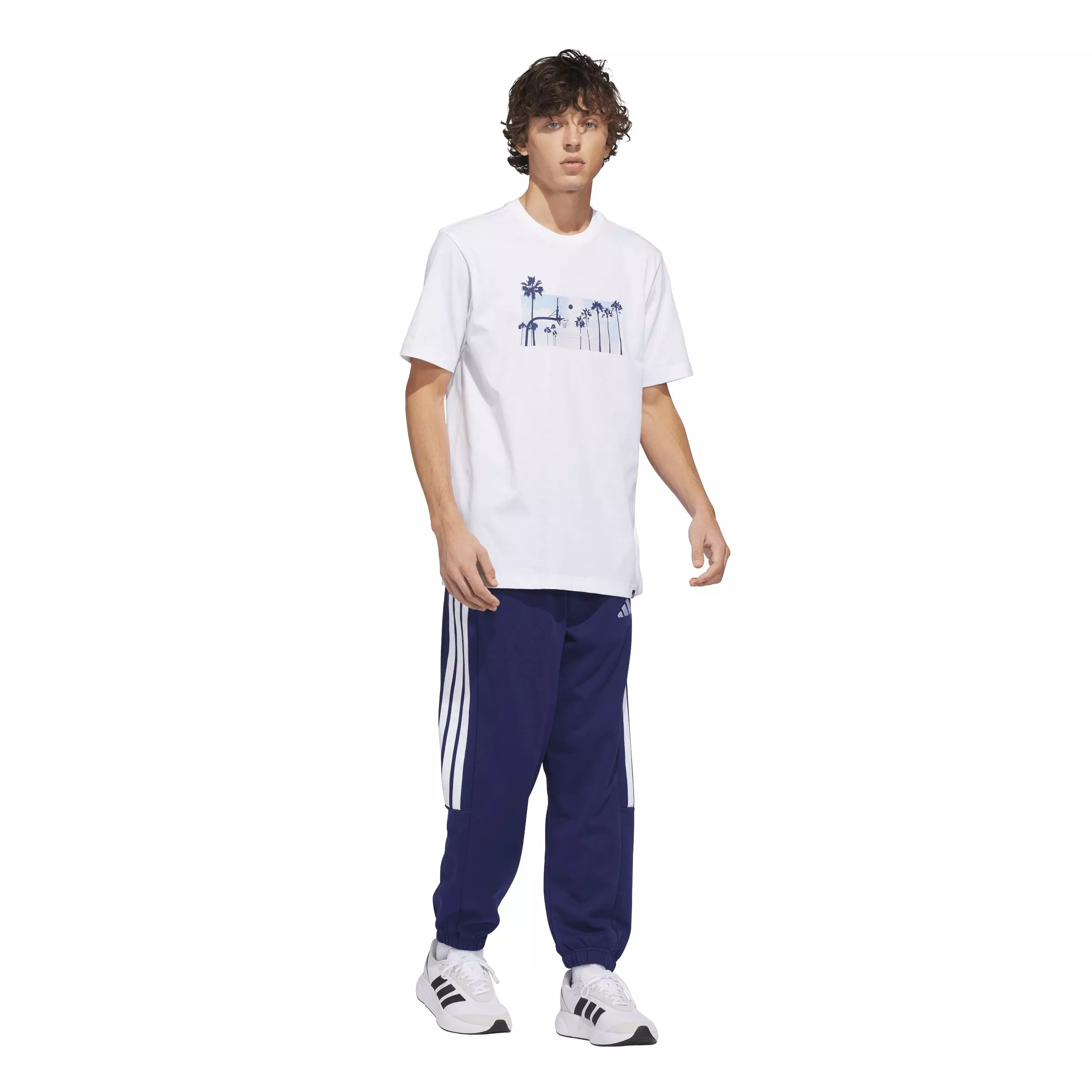 adidas Men's Summer Sunset Graphic T-Shirt - White - WHITE