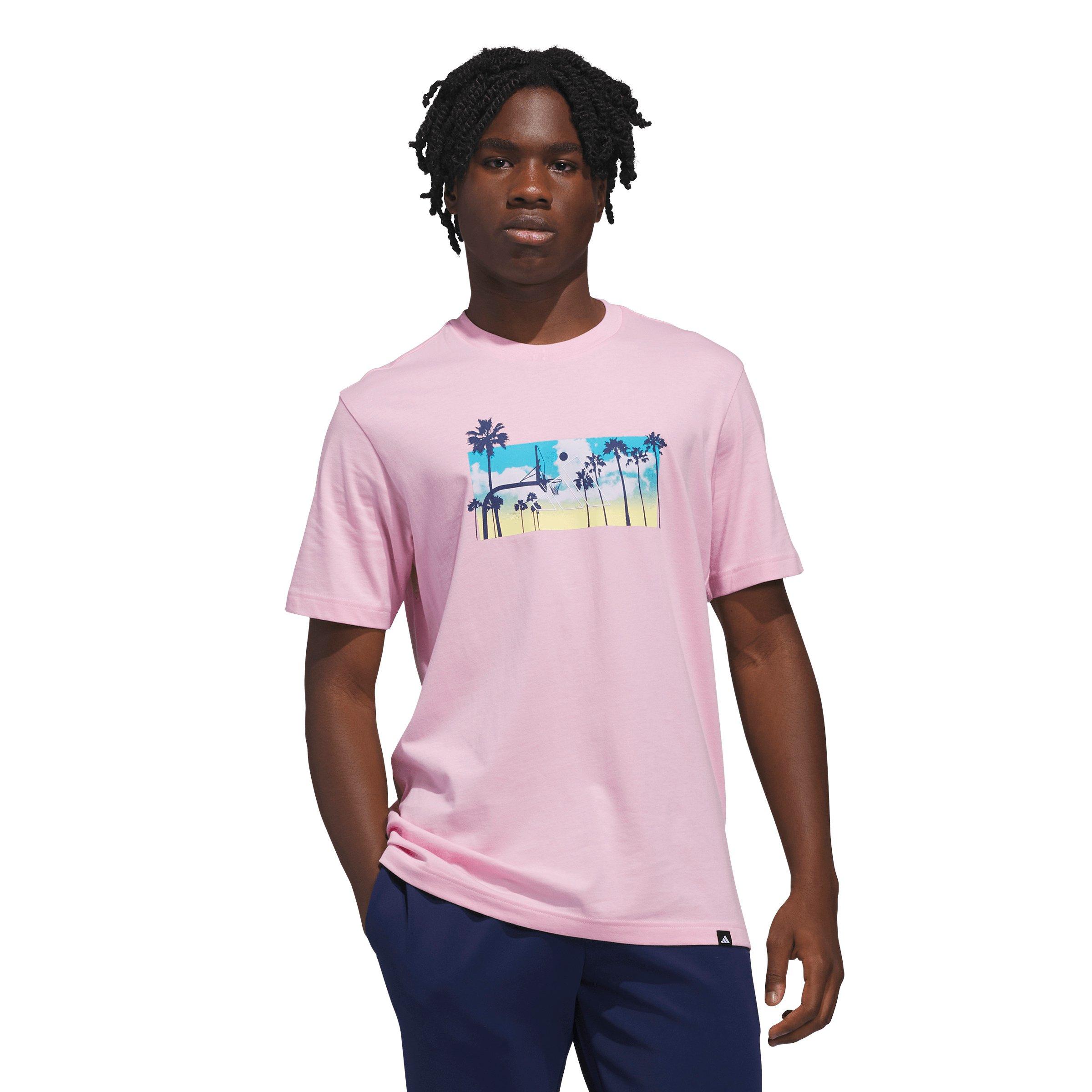 adidas Men's Summer Sunset Graphic T-Shirt - Pink - PINK Thumbnail View 1