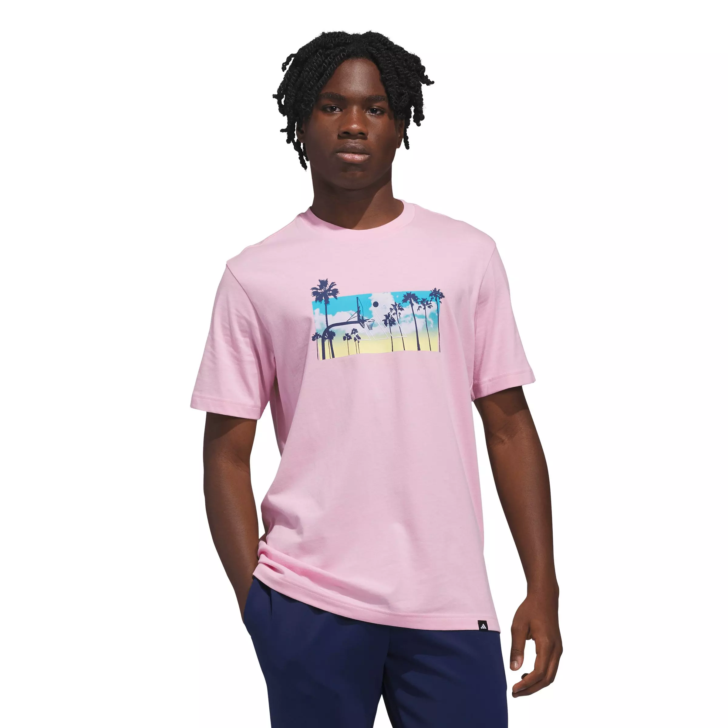 adidas Men's Summer Sunset Graphic T-Shirt - Pink - PINK