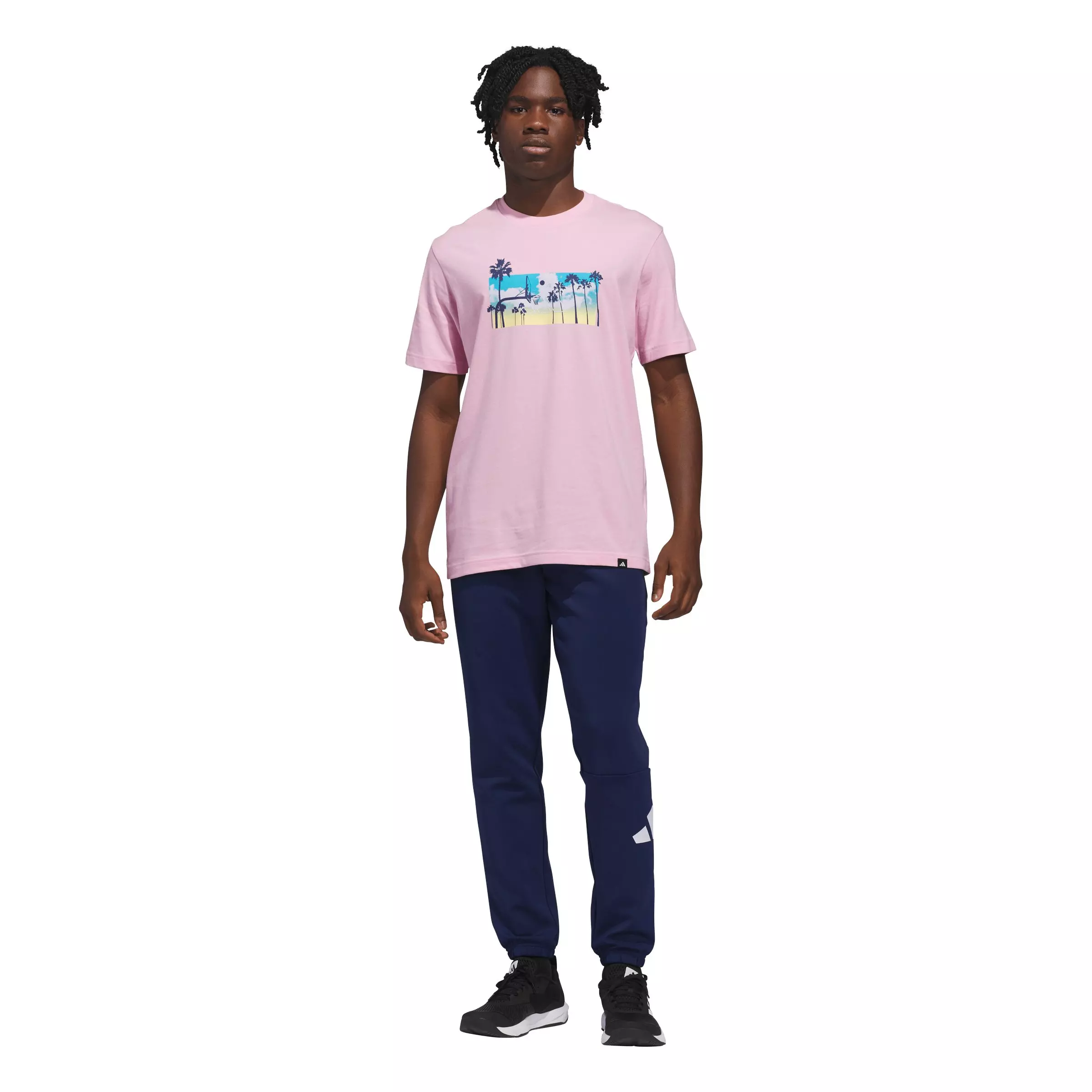 adidas Men's Summer Sunset Graphic T-Shirt - Pink - PINK