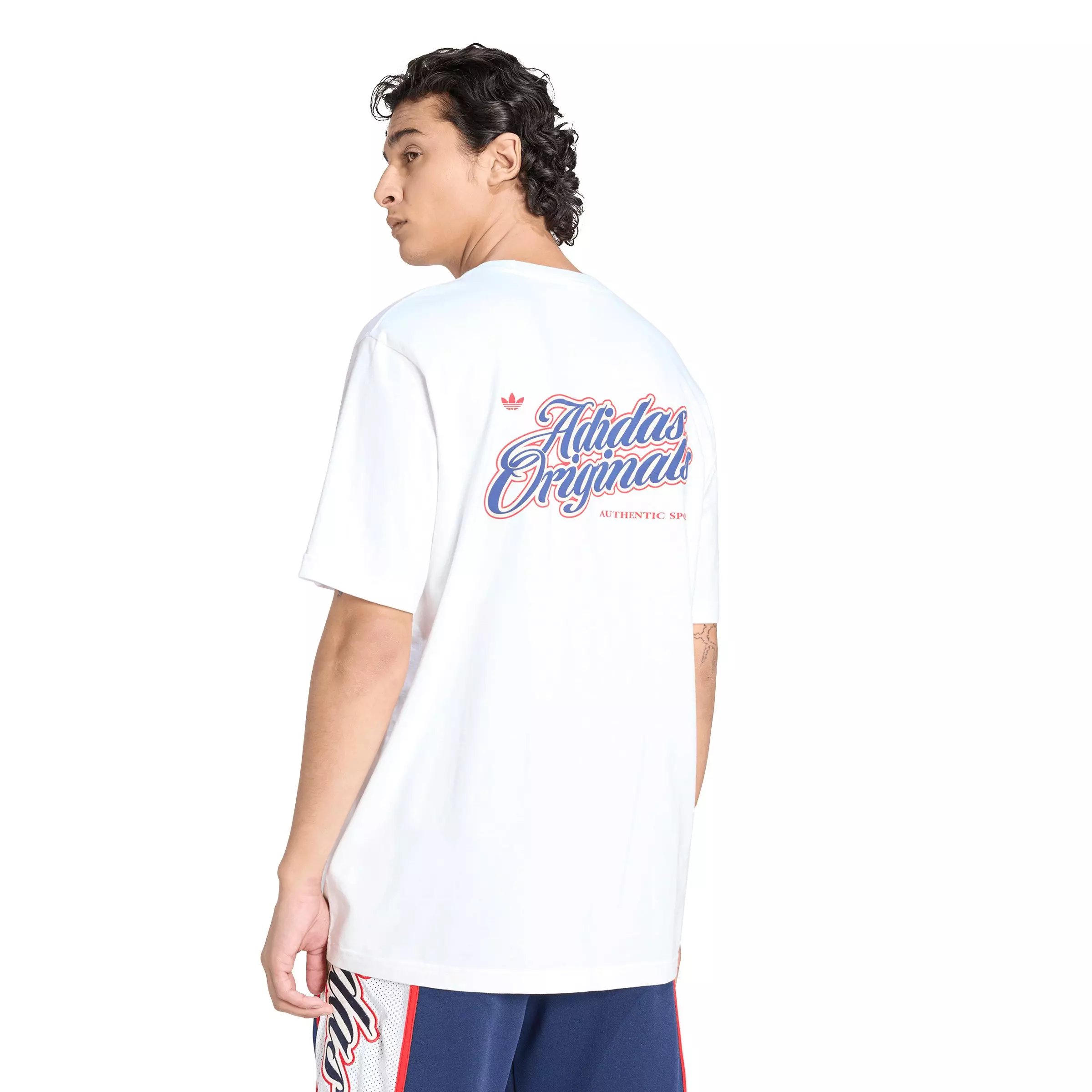 adidas Originals Men's Summer League GFX Varsity T-Shirt - White - WHITE