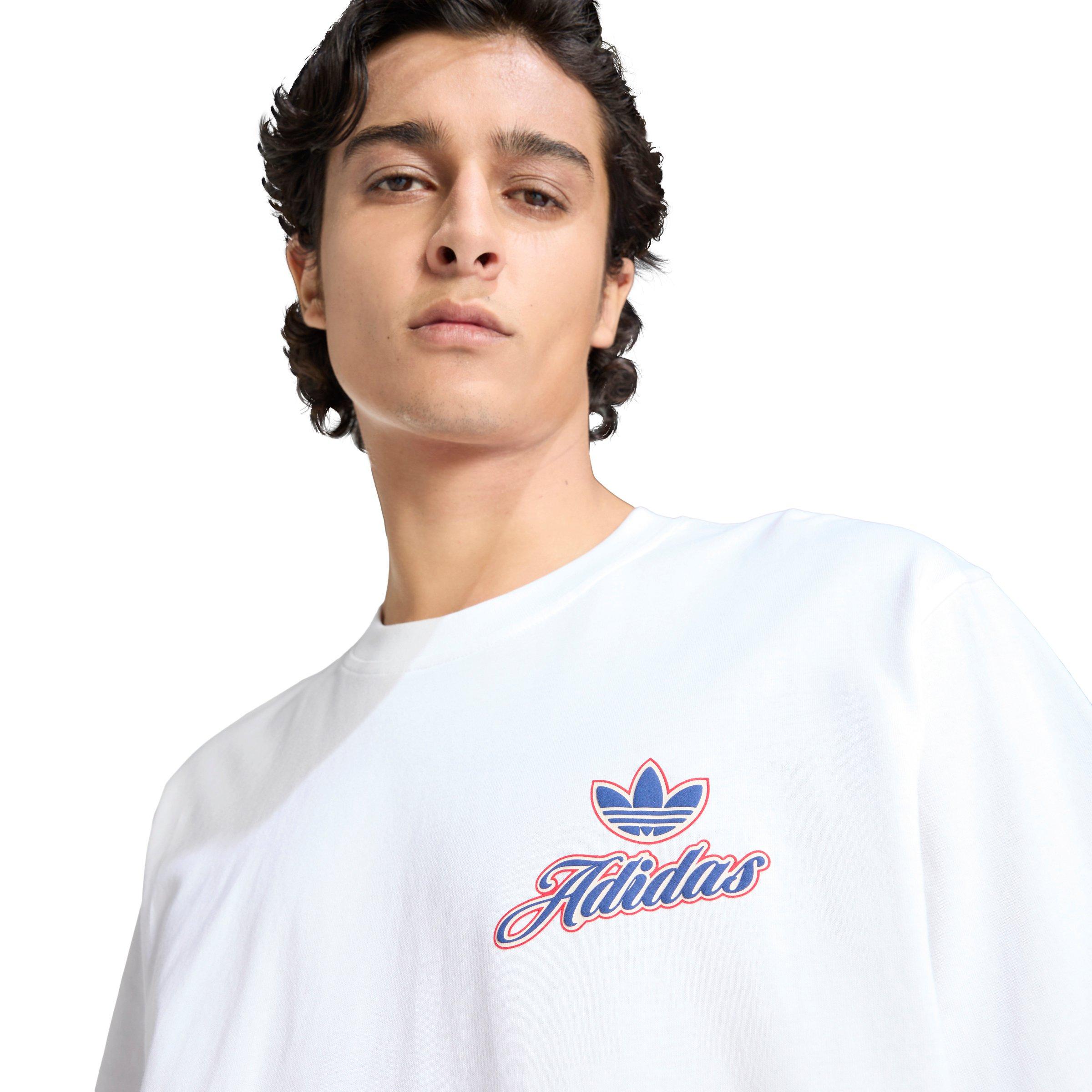 adidas Originals Men's Summer League GFX Varsity T-Shirt - White - WHITE Thumbnail View 3