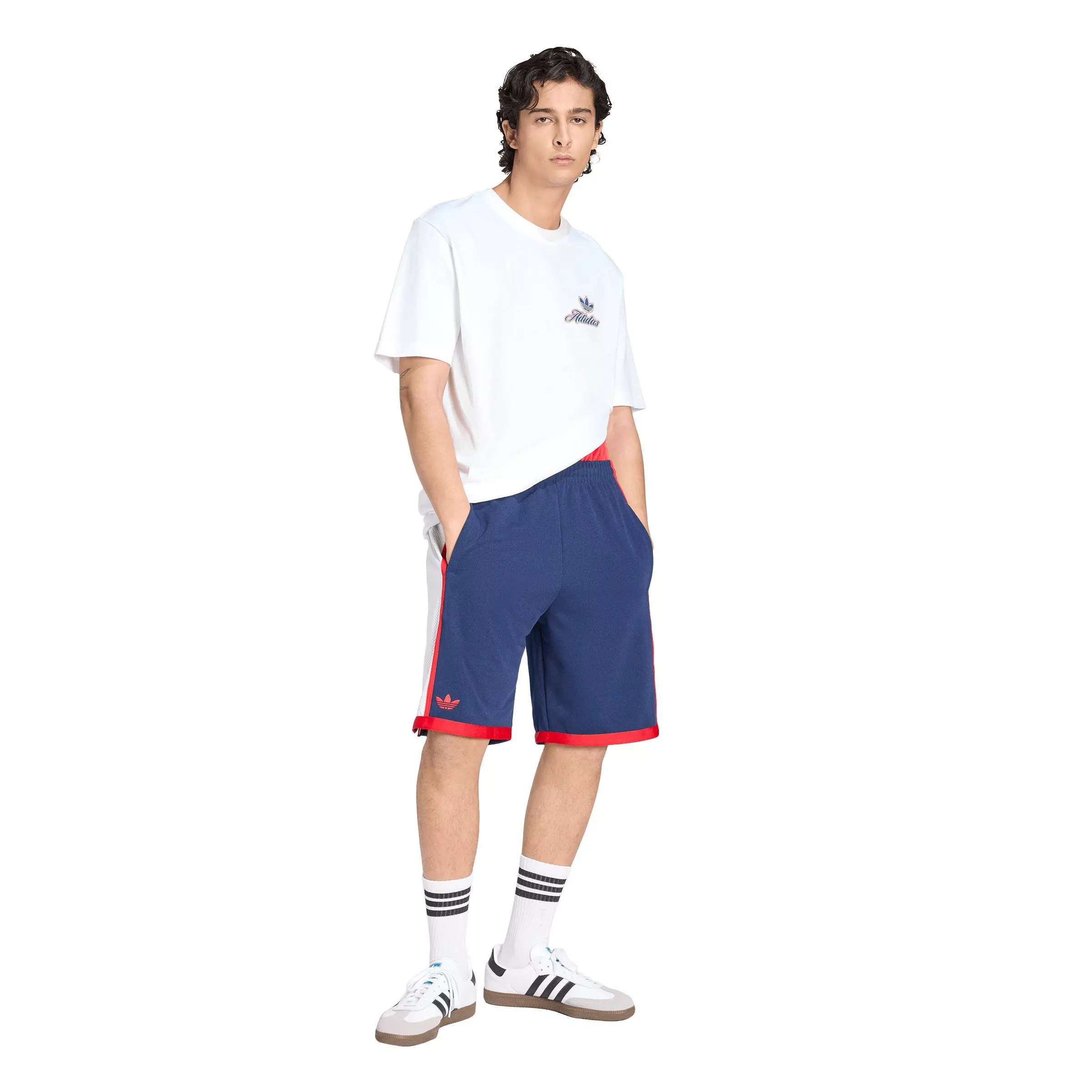 adidas Originals Men's Summer League GFX Varsity T-Shirt - White - WHITE