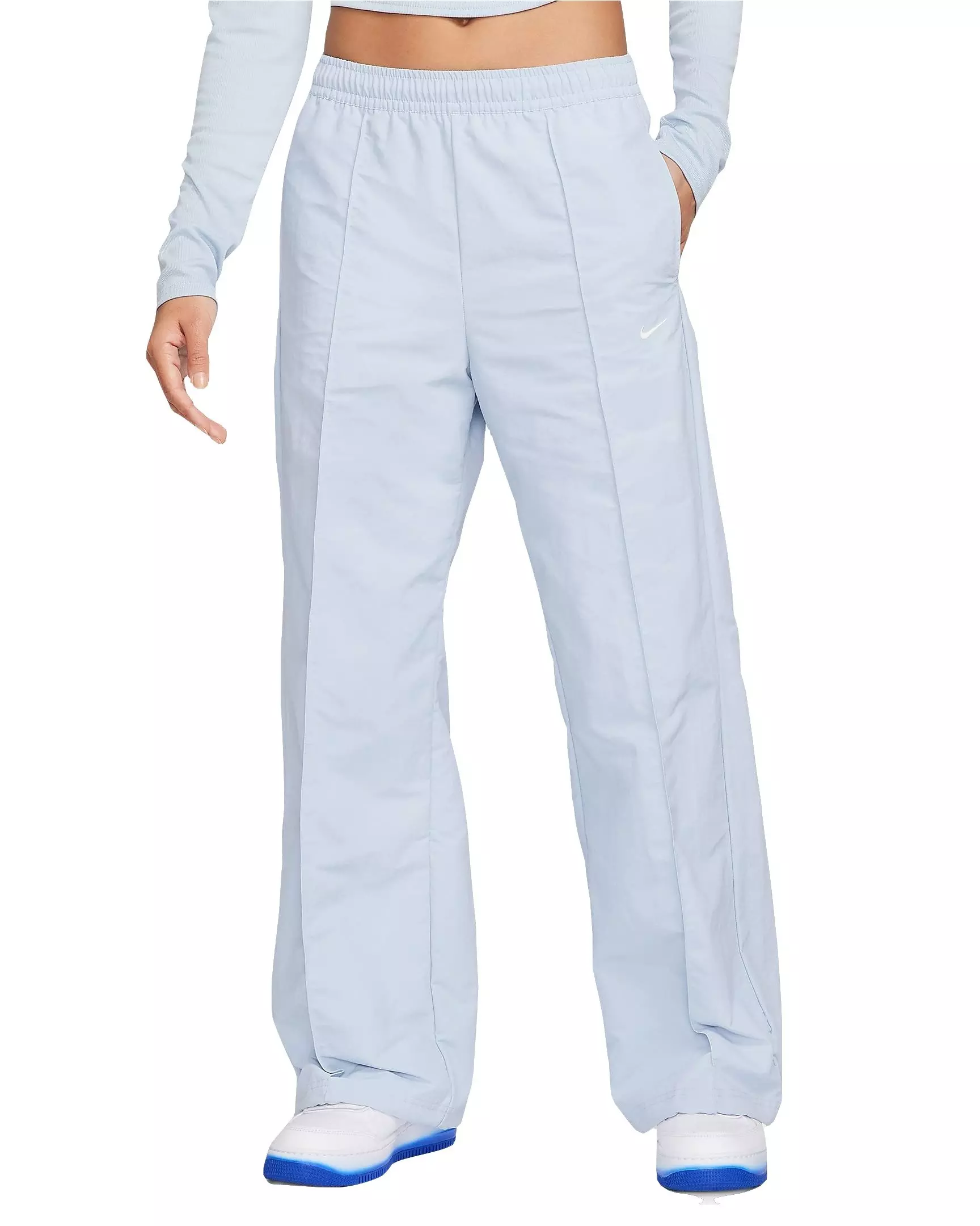 Nike Women's Sportswear Everything Wovens Mid-Rise Open-Hem Pants - LT BLUE