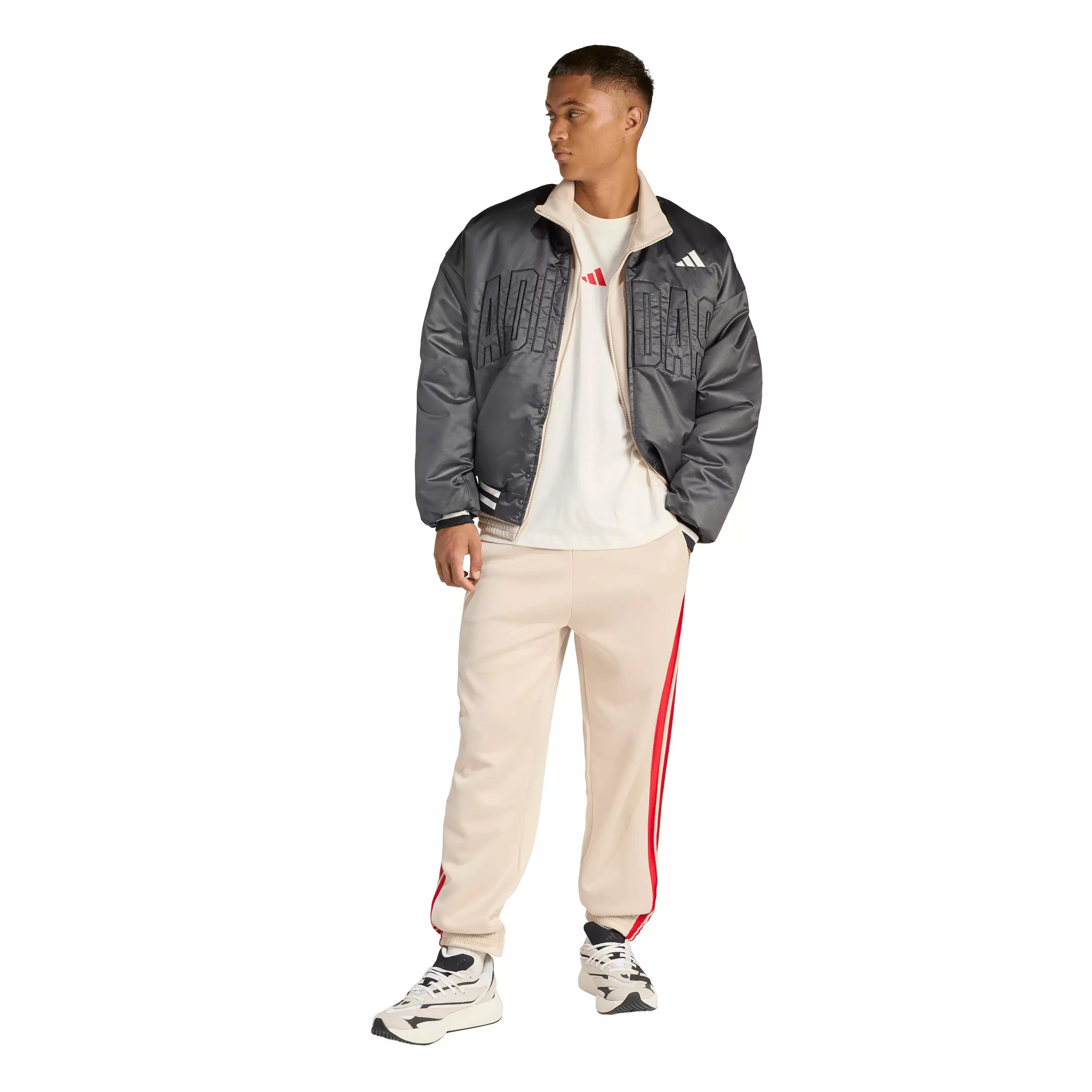 adidas Originals Men's Stadium T-Shirt - Cream/Red - CREAM/RED