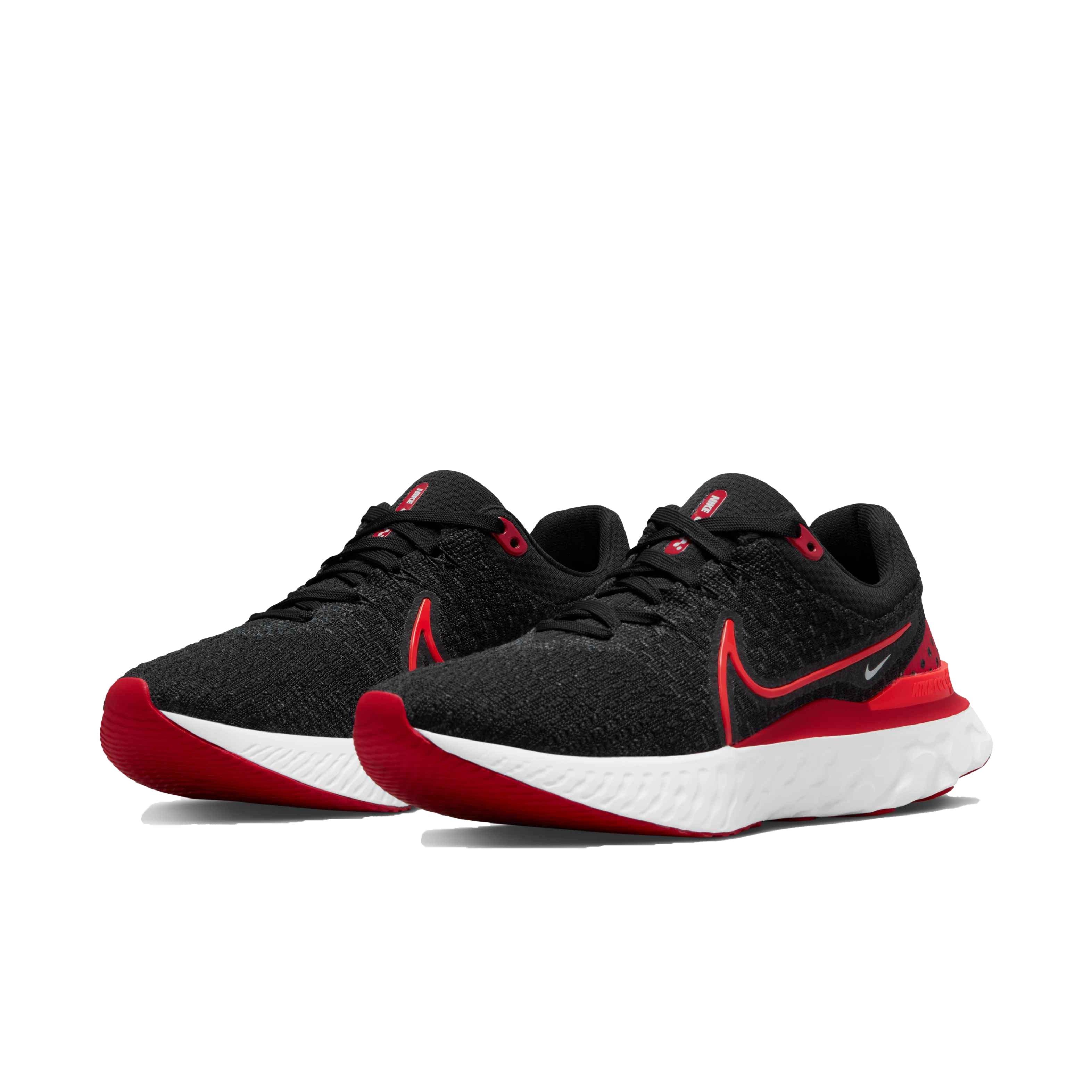 Nike React Infinity 3 "Black/Bright Crimson/University Red" Women's Running Shoe - BLACK Thumbnail View 3