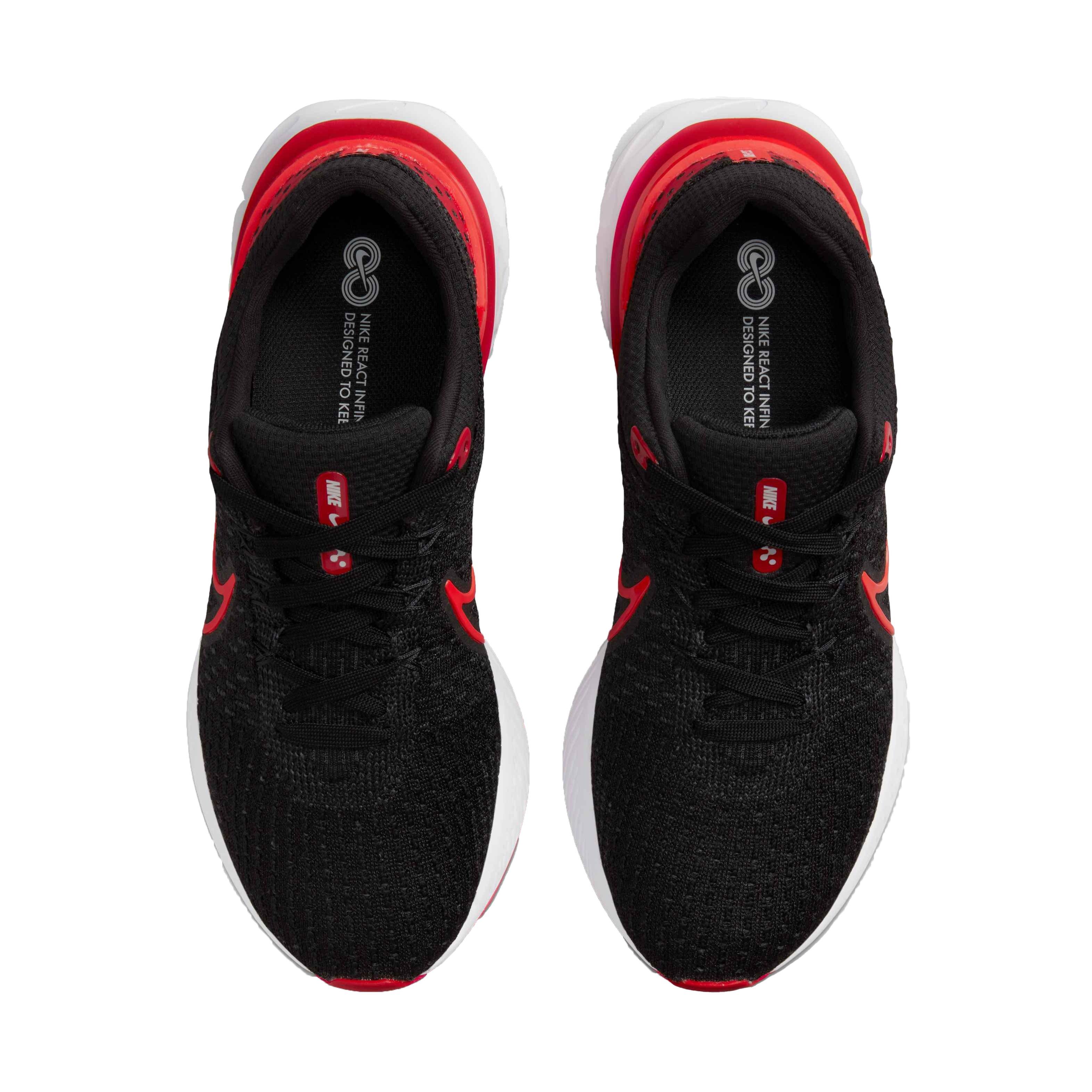 Nike React Infinity 3 "Black/Bright Crimson/University Red" Women's Running Shoe - BLACK Thumbnail View 4