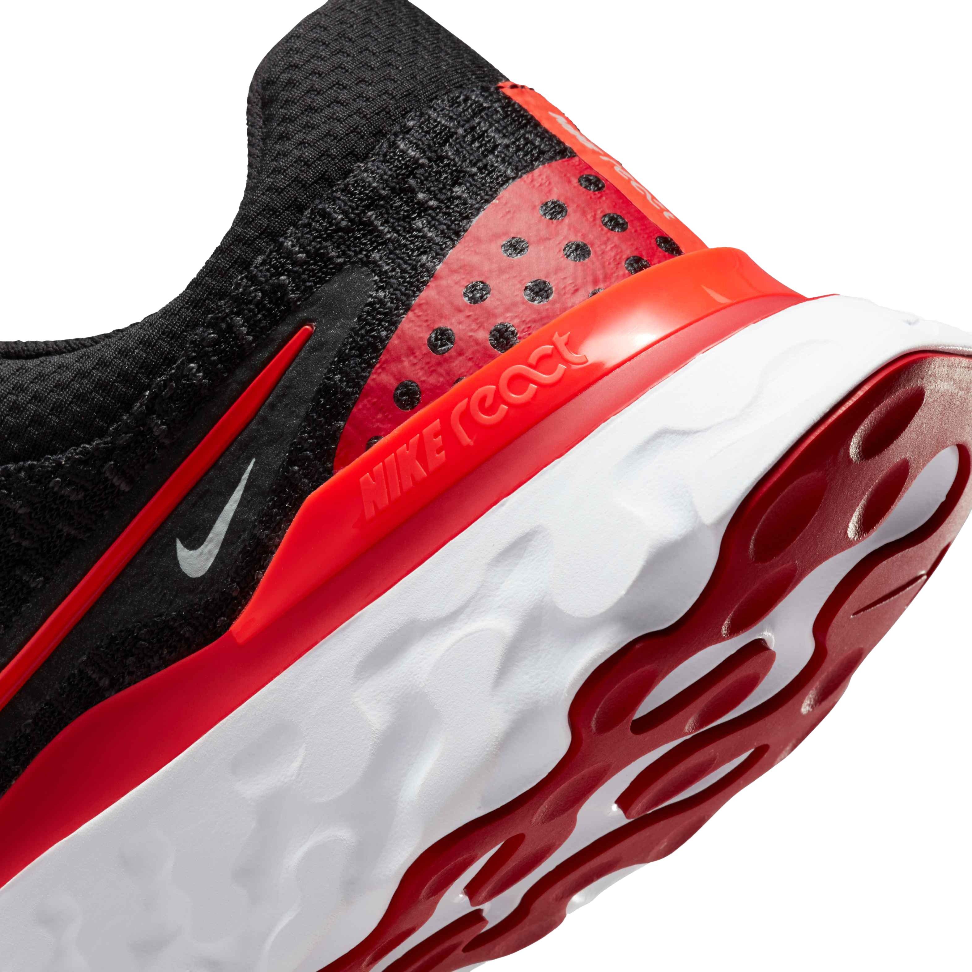Nike React Infinity 3 "Black/Bright Crimson/University Red" Women's Running Shoe - BLACK Thumbnail View 8
