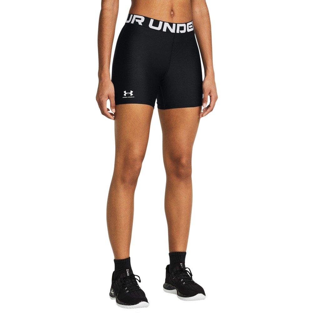 Under Armour Women's HeatGear Middy 5" Shorts - Black/White - BLACK/WHITE Thumbnail View 1