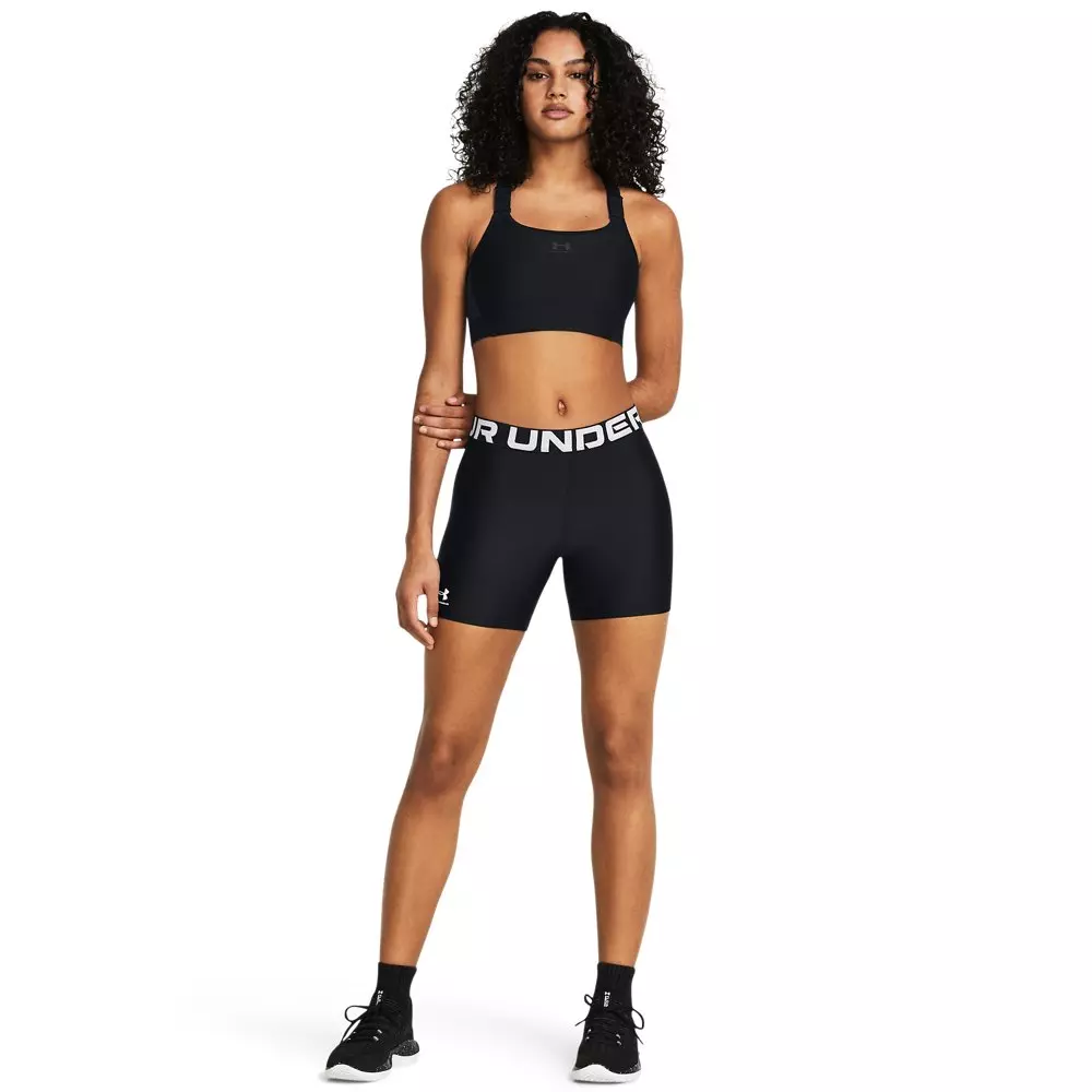 Under Armour Women's HeatGear Middy 5" Shorts - Black/White - BLACK/WHITE
