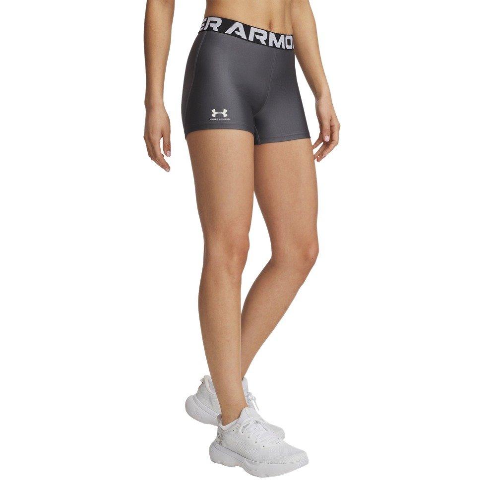 Under Armour Women's HeatGear Shorty 3" Shorts - Grey/White - GREY/WHITE Thumbnail View 1