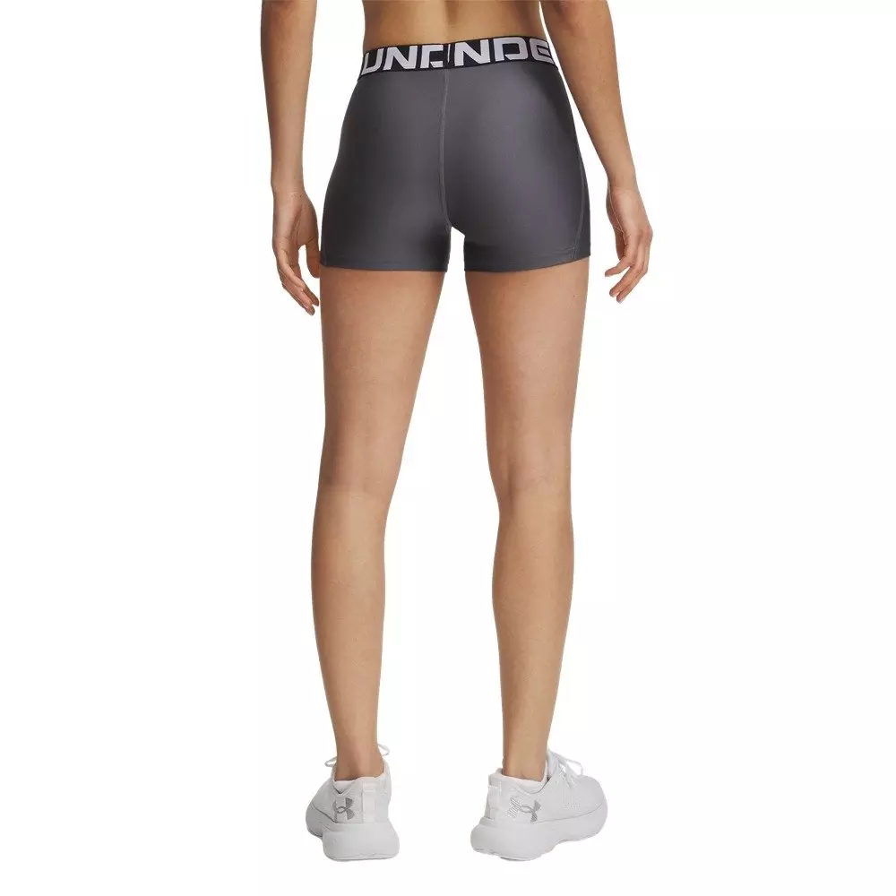 Under Armour Women's HeatGear Shorty 3" Shorts - Grey/White - GREY/WHITE
