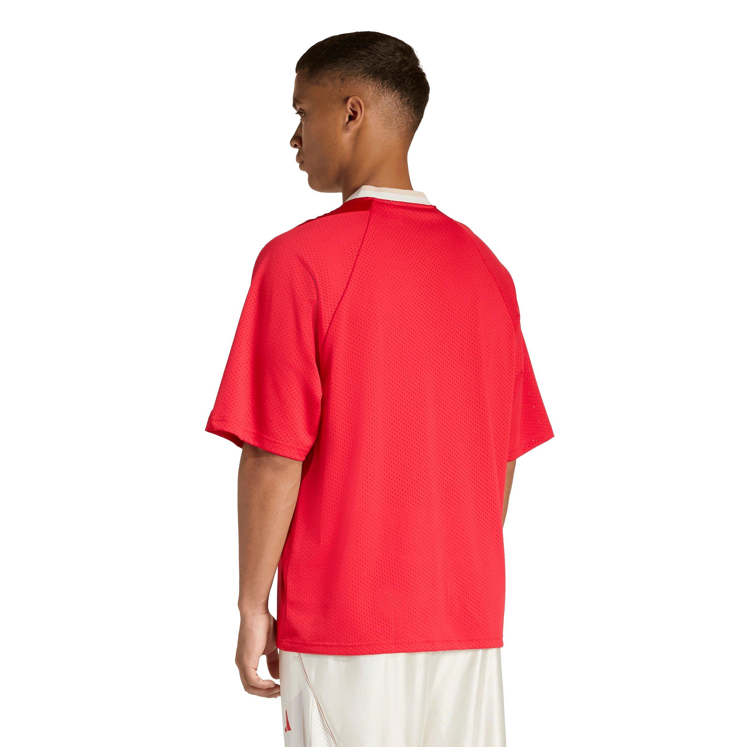 adidas Men's Stadium Graphic Mesh T-Shirt - Red/White - RED/WHITE Thumbnail View 2