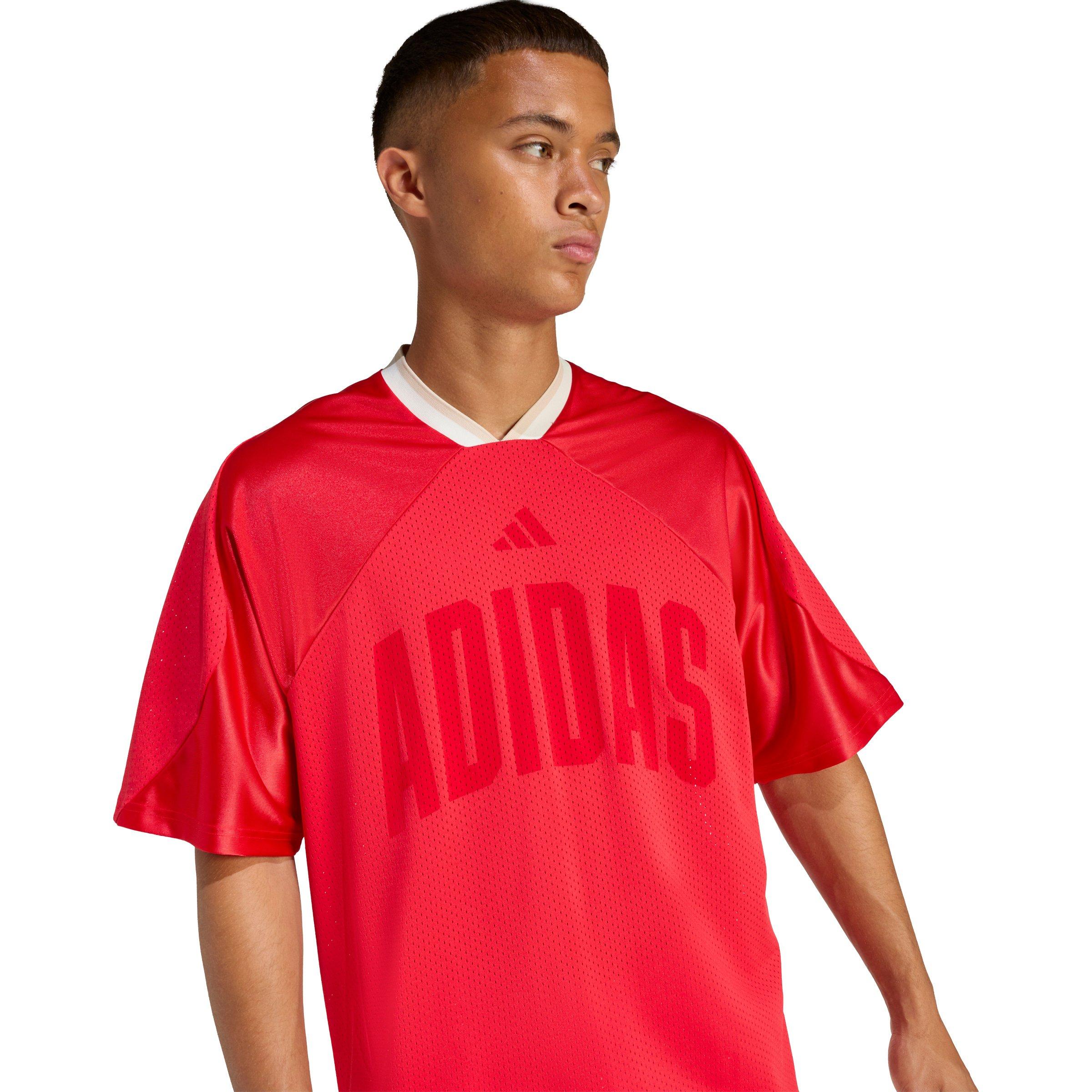 adidas Men's Stadium Graphic Mesh T-Shirt - Red/White - RED/WHITE Thumbnail View 3